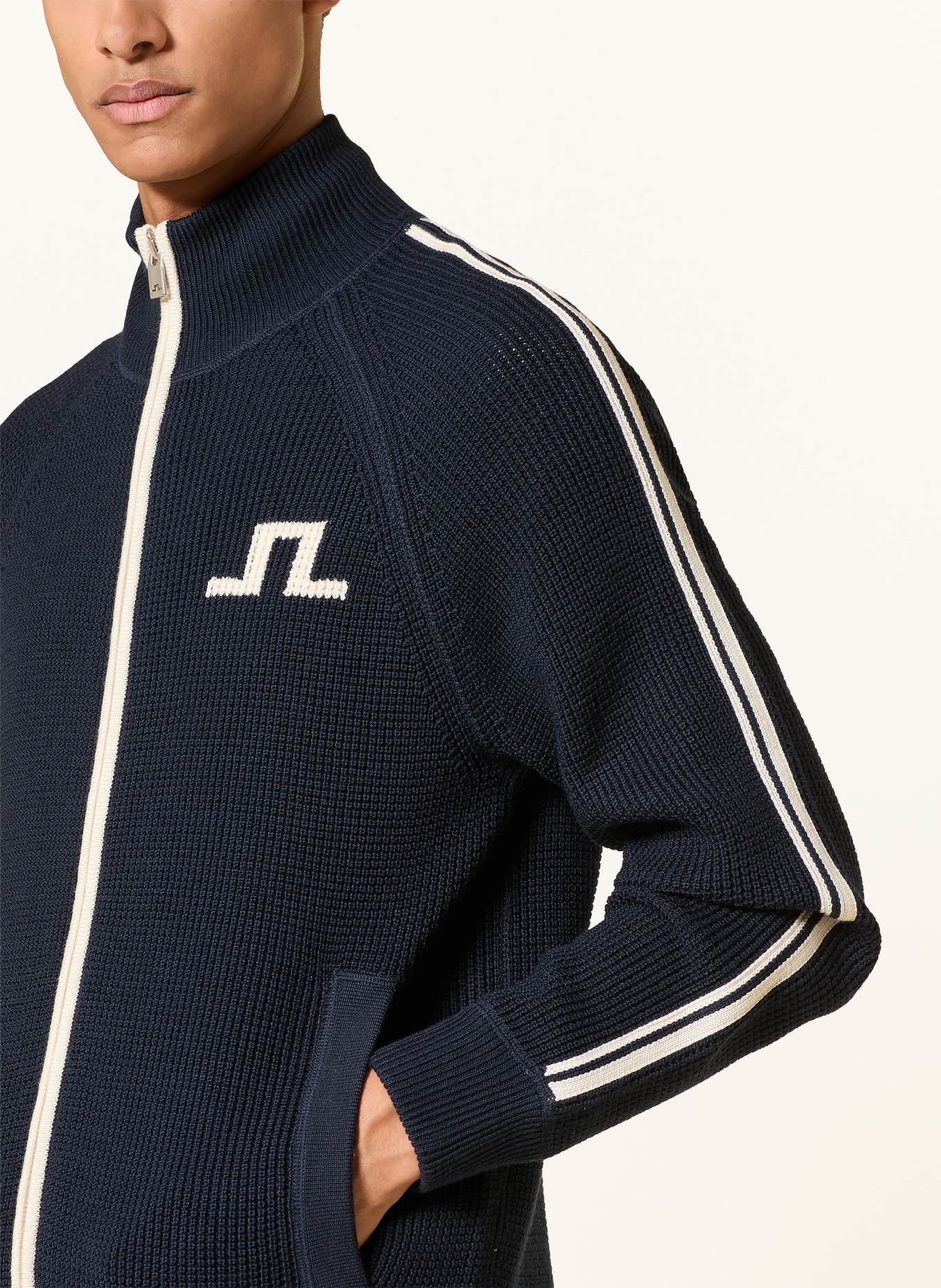 J.LINDEBERG Strickjacke: DUNKELBLAU / WEISS