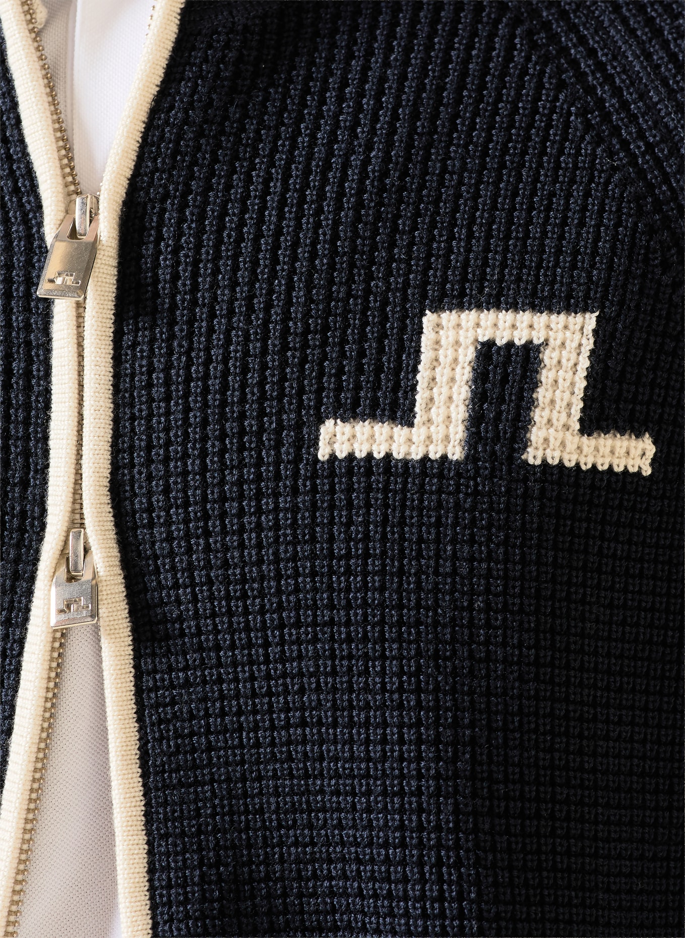 J.LINDEBERG Strickjacke: DUNKELBLAU / WEISS