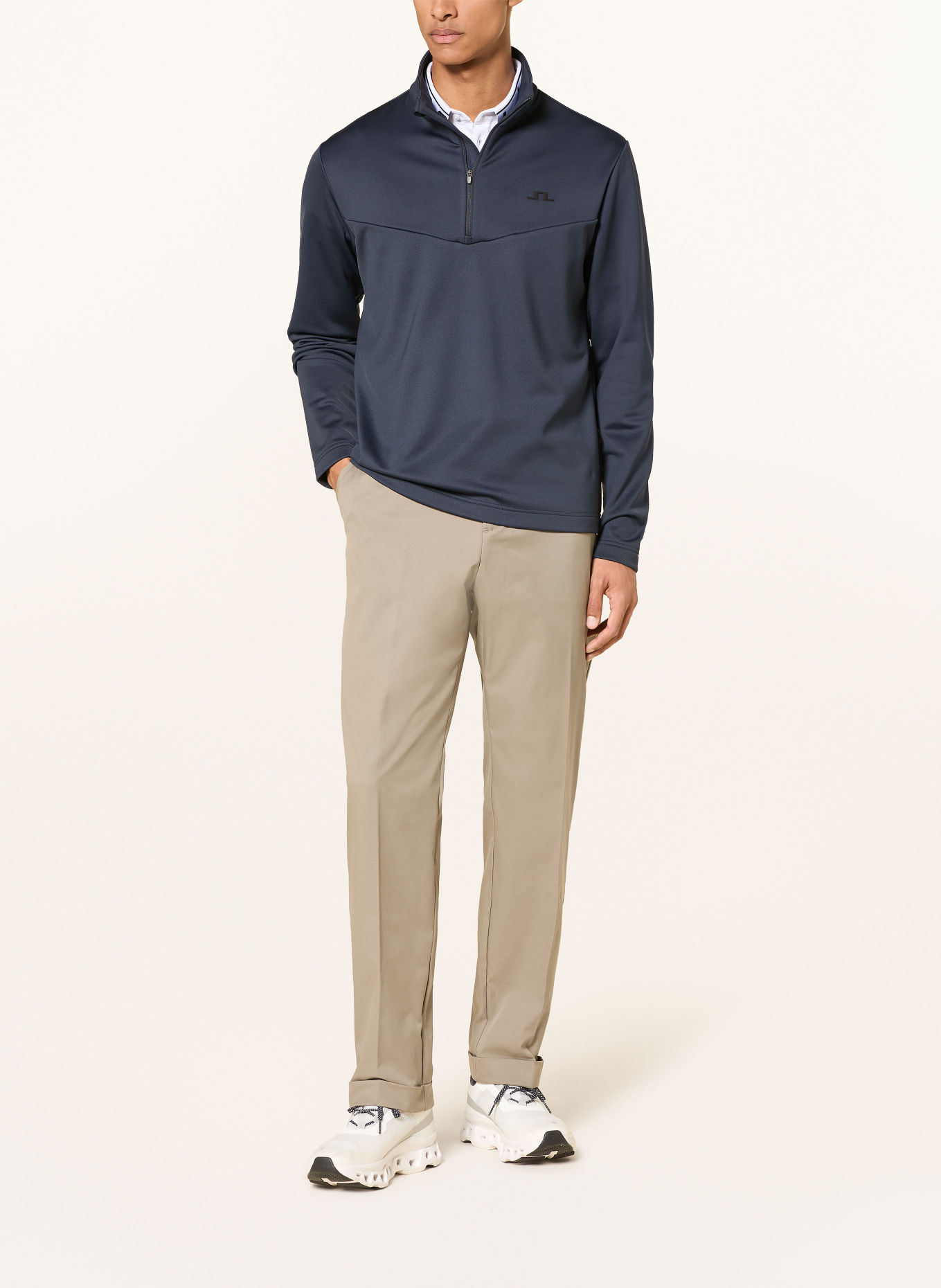 J.LINDEBERG Fleece-Troyer: DUNKELBLAU