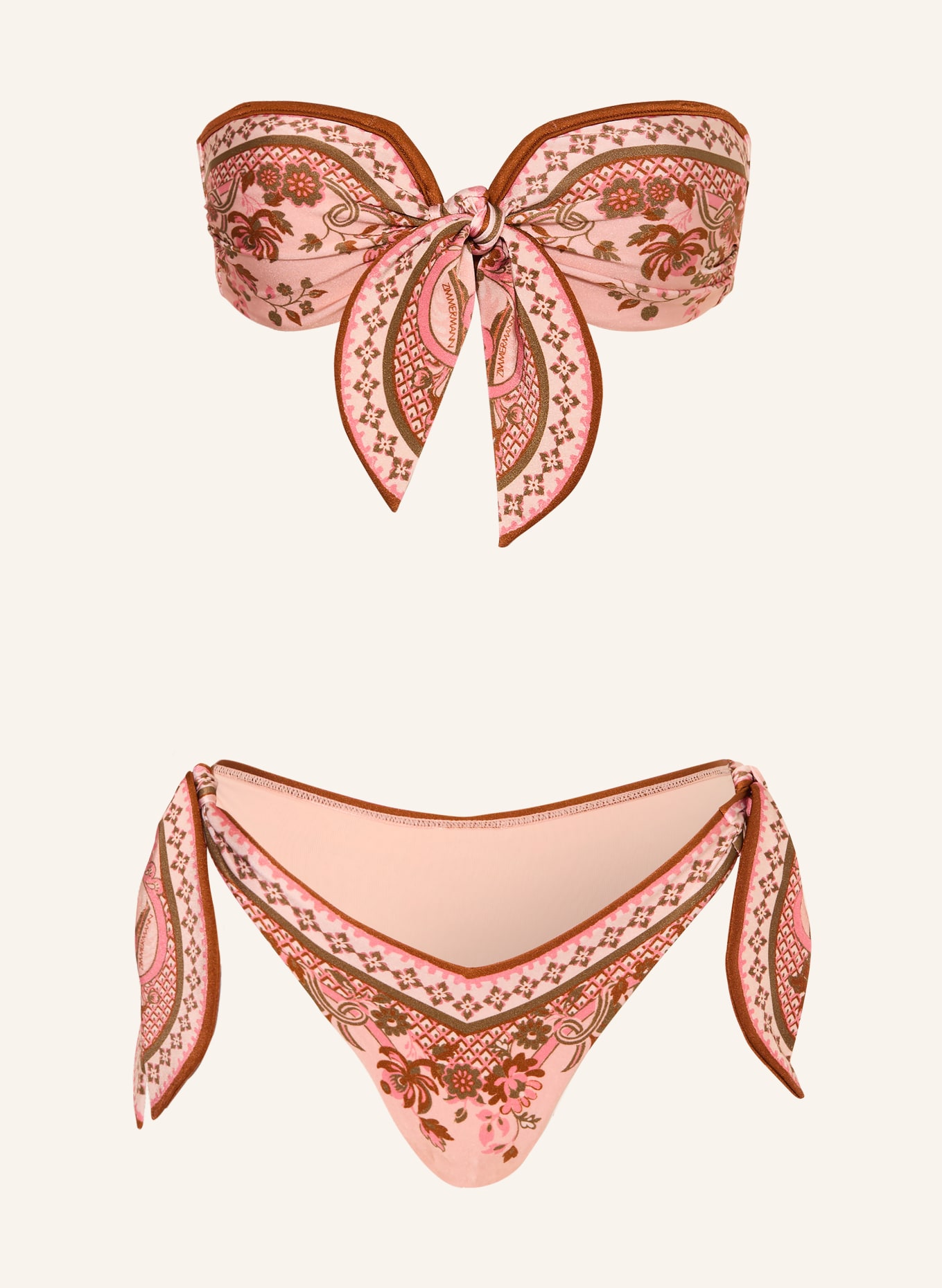 ZIMMERMANN Bikiny typu bandeau ASTER: RŮŽOVÁ / RŮŽOVÁ / KHAKI