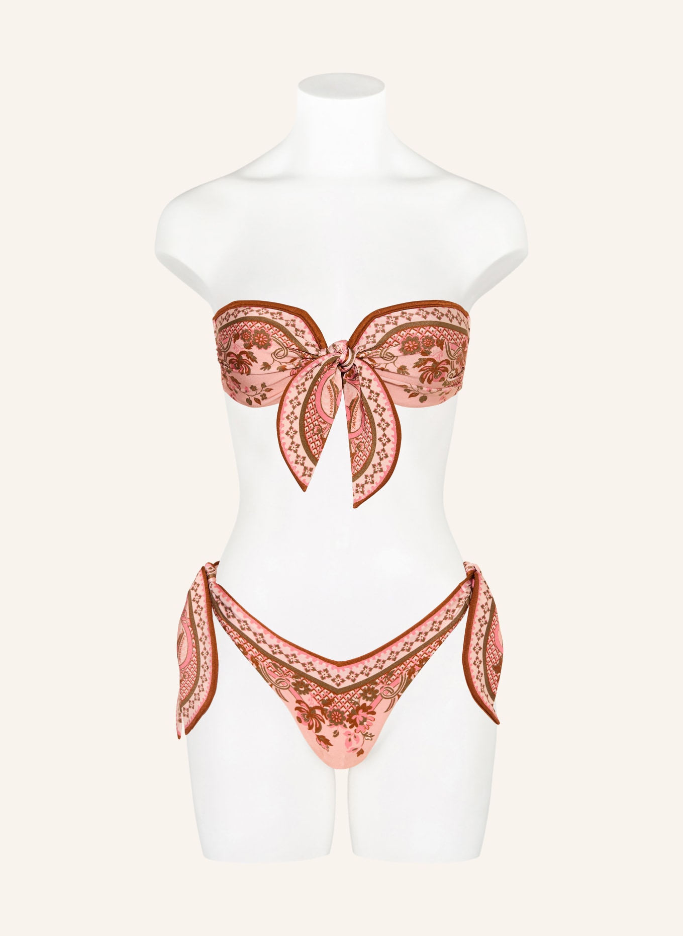 ZIMMERMANN Bikiny typu bandeau ASTER: RŮŽOVÁ / RŮŽOVÁ / KHAKI