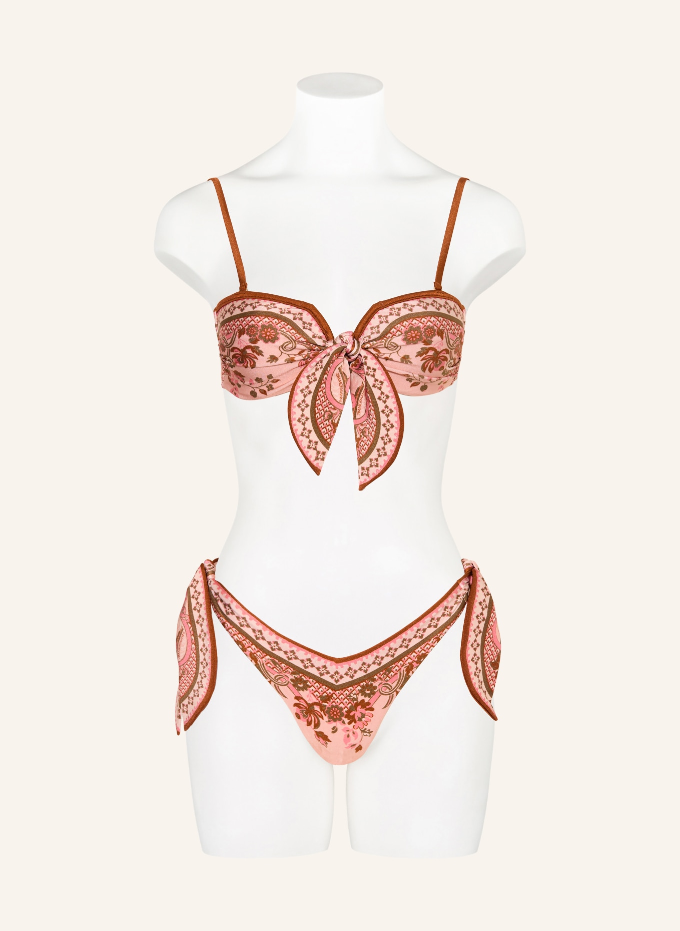 ZIMMERMANN Bikiny typu bandeau ASTER: RŮŽOVÁ / RŮŽOVÁ / KHAKI