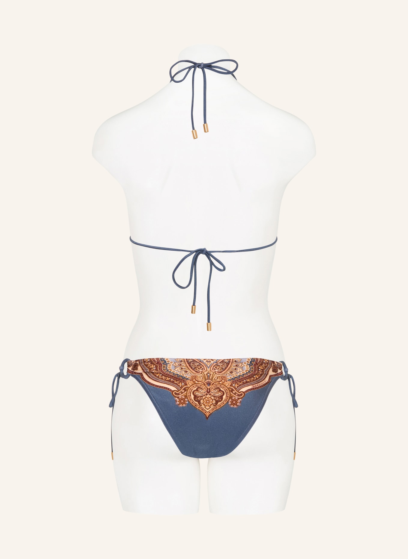 ZIMMERMANN Trojúhelníkové bikiny MAHON: ČERNOŠEDÁ / HNĚDÁ / BÉŽOVÁ