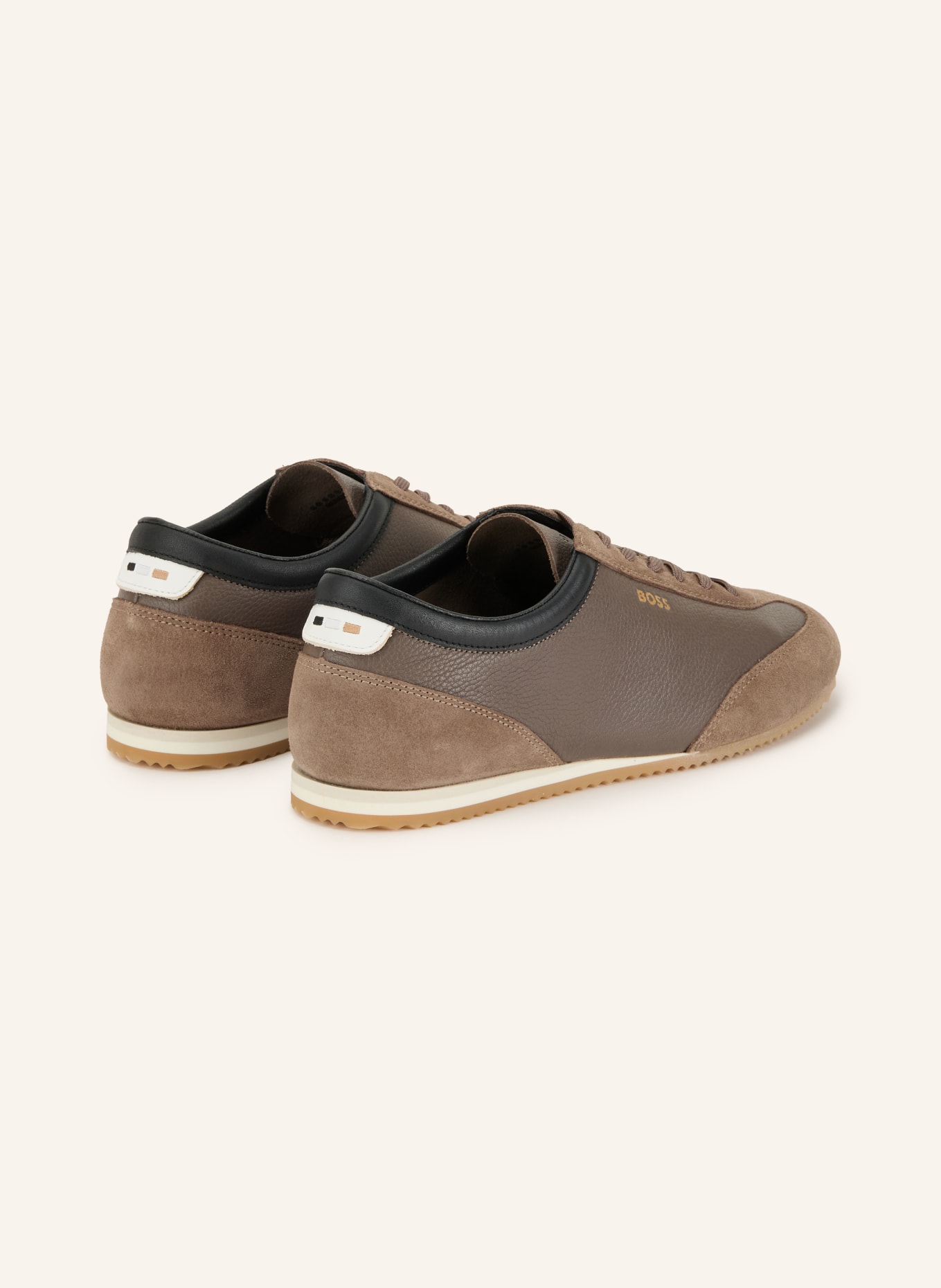 BOSS Sneakerki LINEOR: SZAROBRĄZOWY / BIAŁY / CZARNY