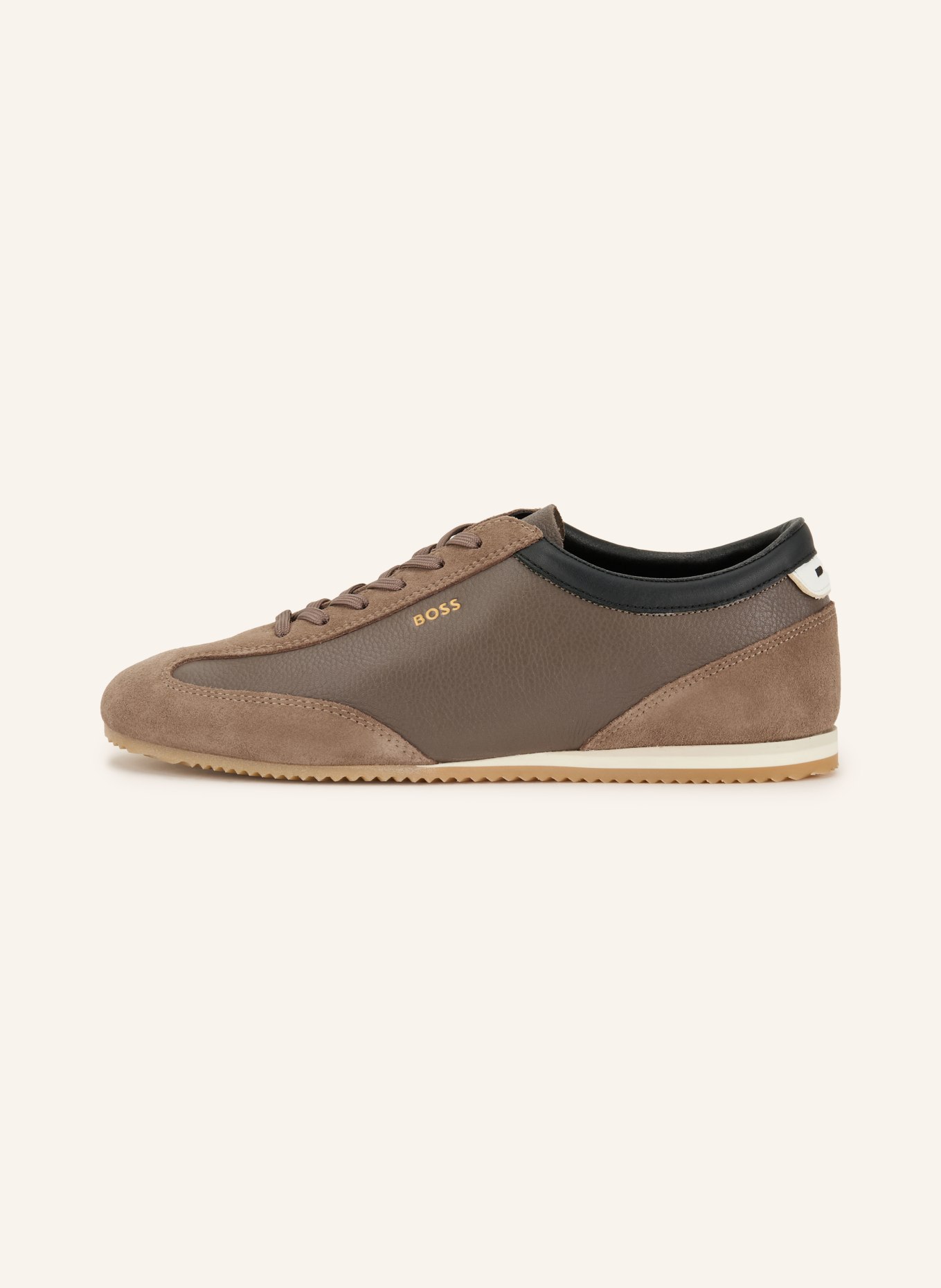 BOSS Sneakerki LINEOR: SZAROBRĄZOWY / BIAŁY / CZARNY