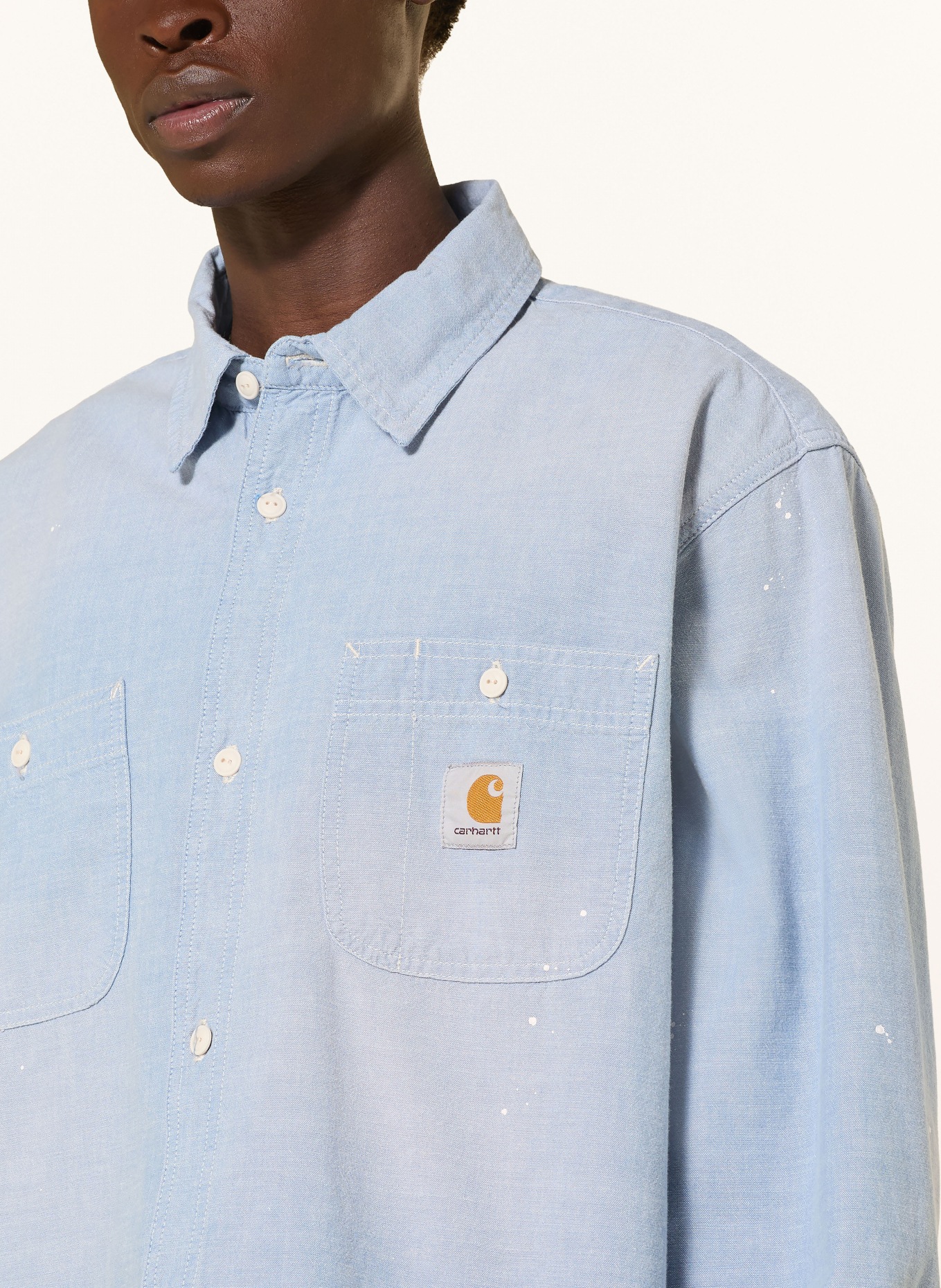 carhartt WIP Jeanshemd PAINTER Comfort Fit: HELLBLAU / WEISS