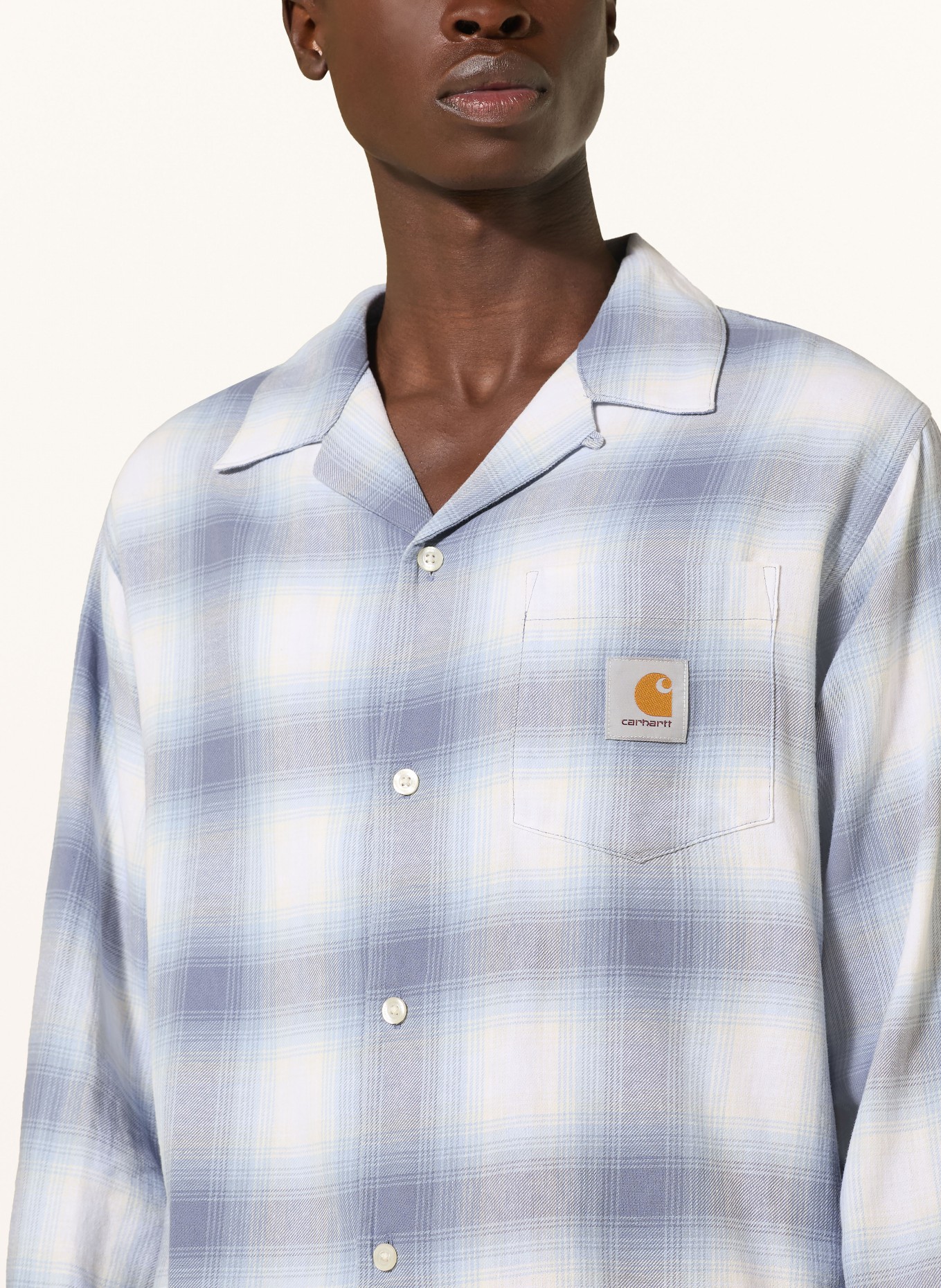 carhartt WIP Hemd TYERS Comfort Fit: BLAU / HELLBLAU / WEISS