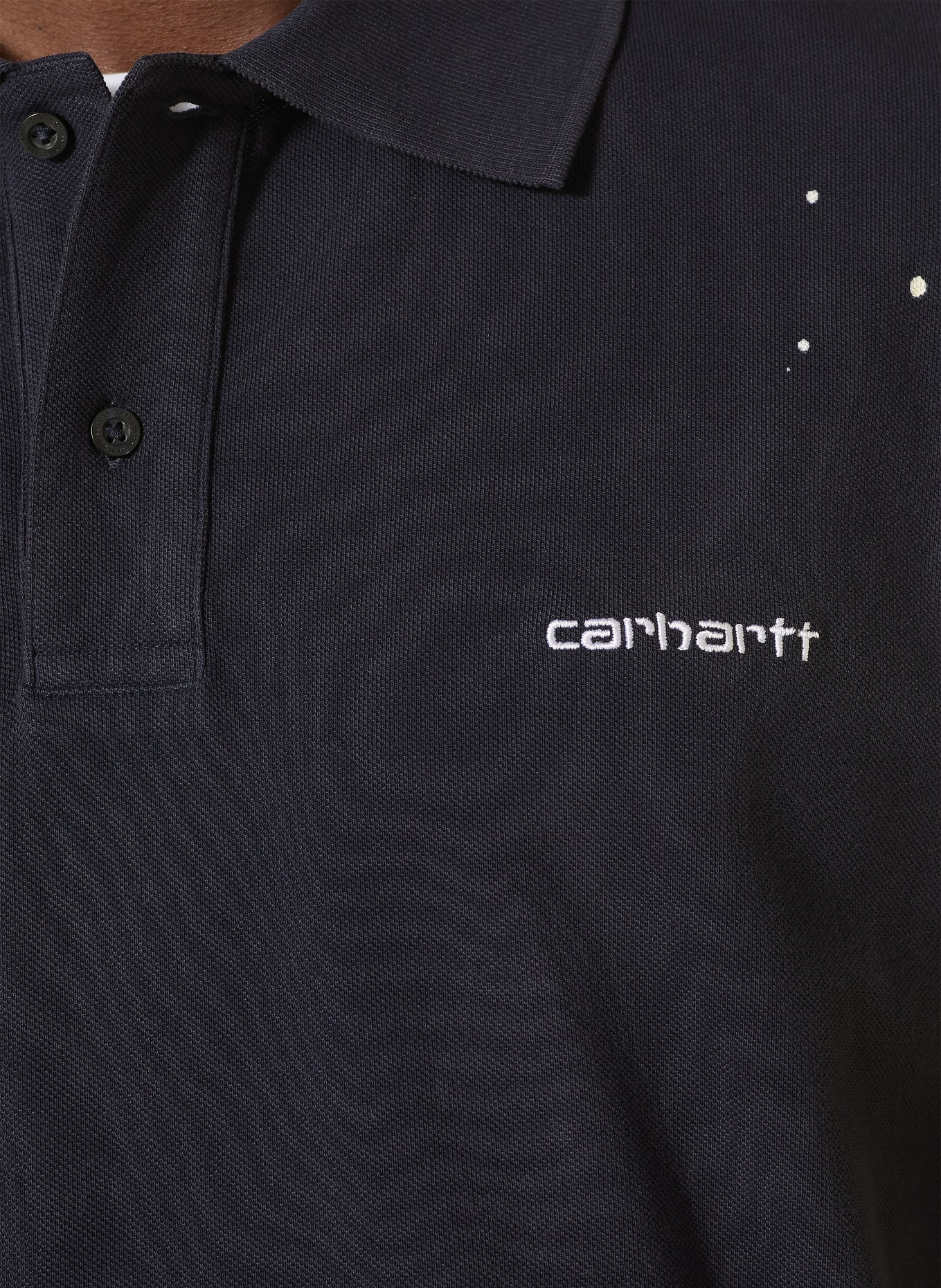 carhartt WIP Piqué-Poloshirt PAINTER: DUNKELBLAU / WEISS