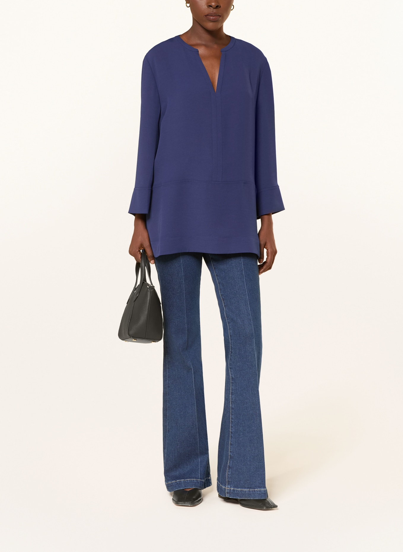 MARC CAIN Oversized-Blusenshirt mit 3/4-Arm: 391 midnight sail