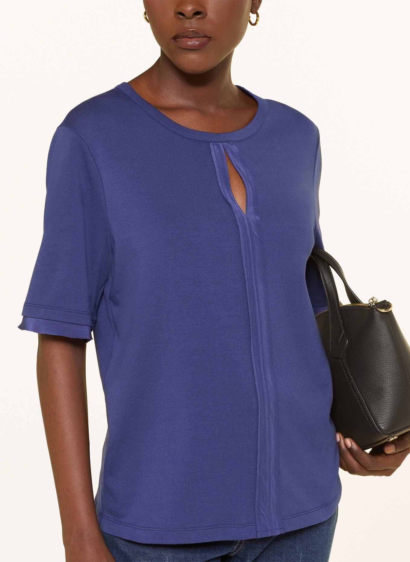 MARC CAIN T-shirt with cut-out: 391 midnight sail