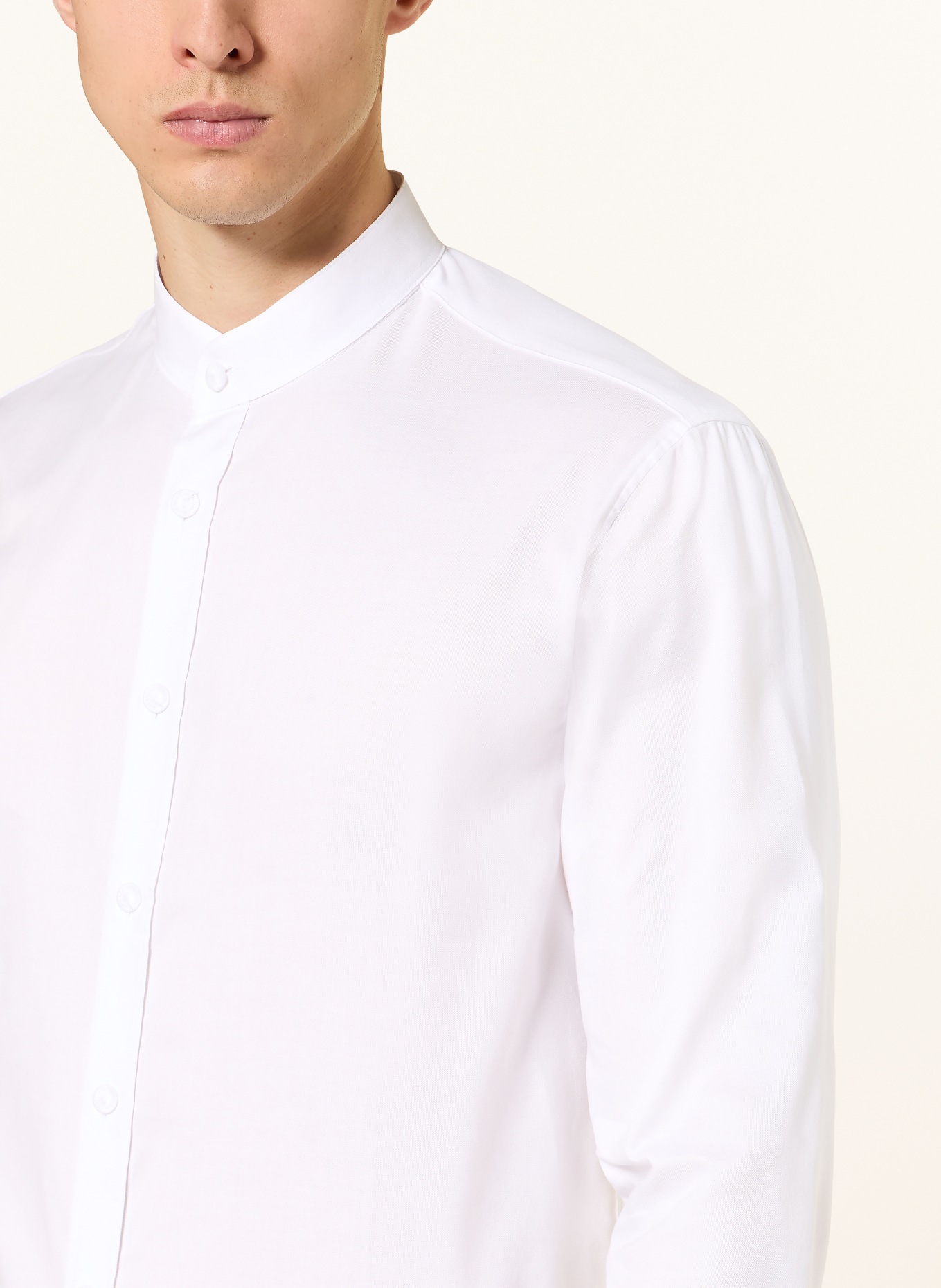 Johann & Johanna Trachtehemd Comfort Fit mit Stehkragen: WEISS
