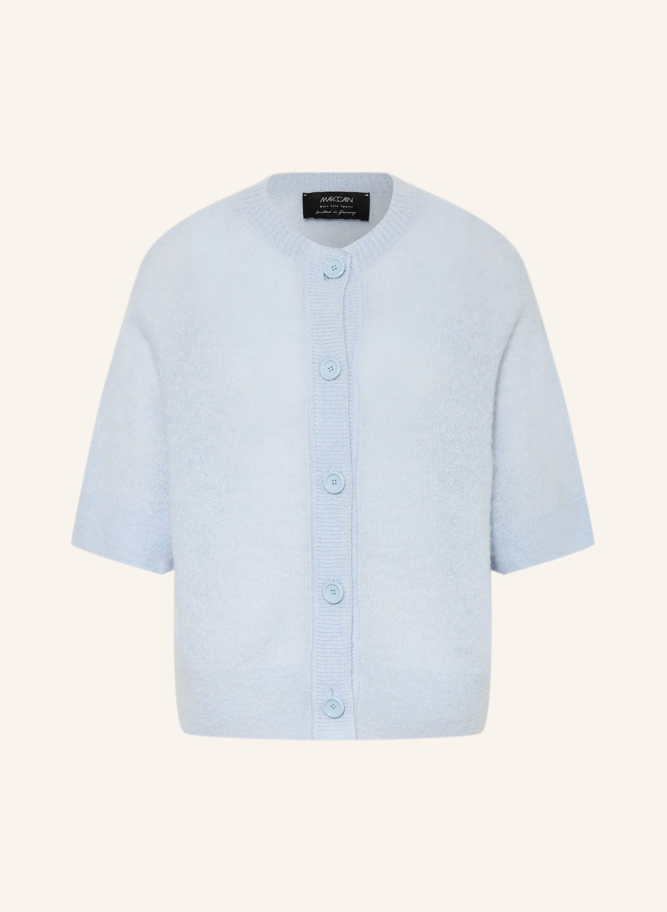 MARC CAIN Strickjacke mit Alpaka und Mohair: 318 niagara mist