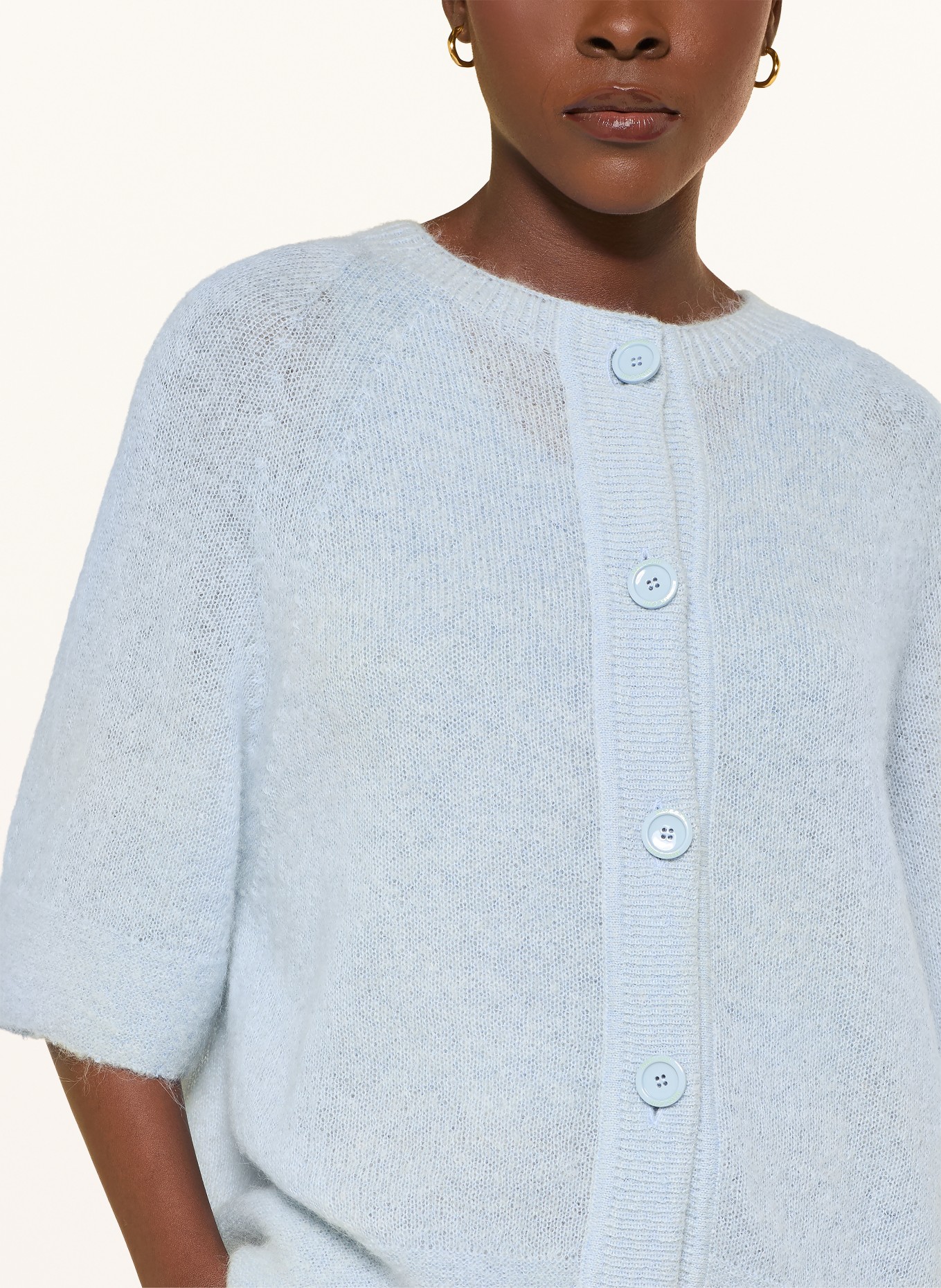 MARC CAIN Strickjacke mit Alpaka und Mohair: 318 niagara mist