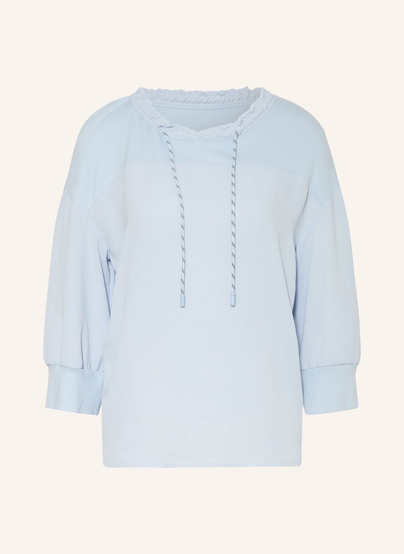MARC CAIN Blus i materialmix med 3/4-ärmar: 318 niagara mist