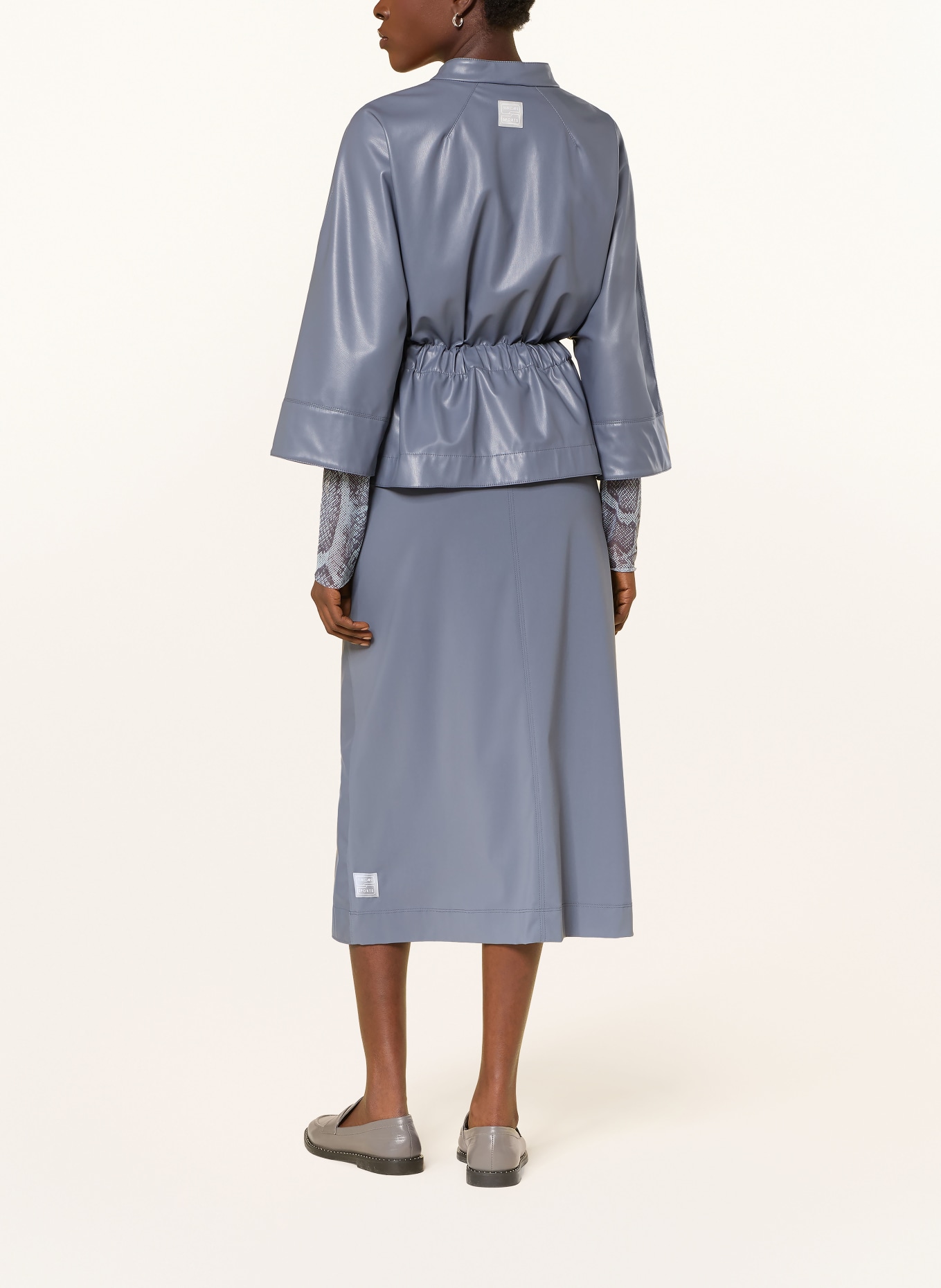 MARC CAIN Jacke in Lederoptik mit 3/4-Arm: 380 grisaille