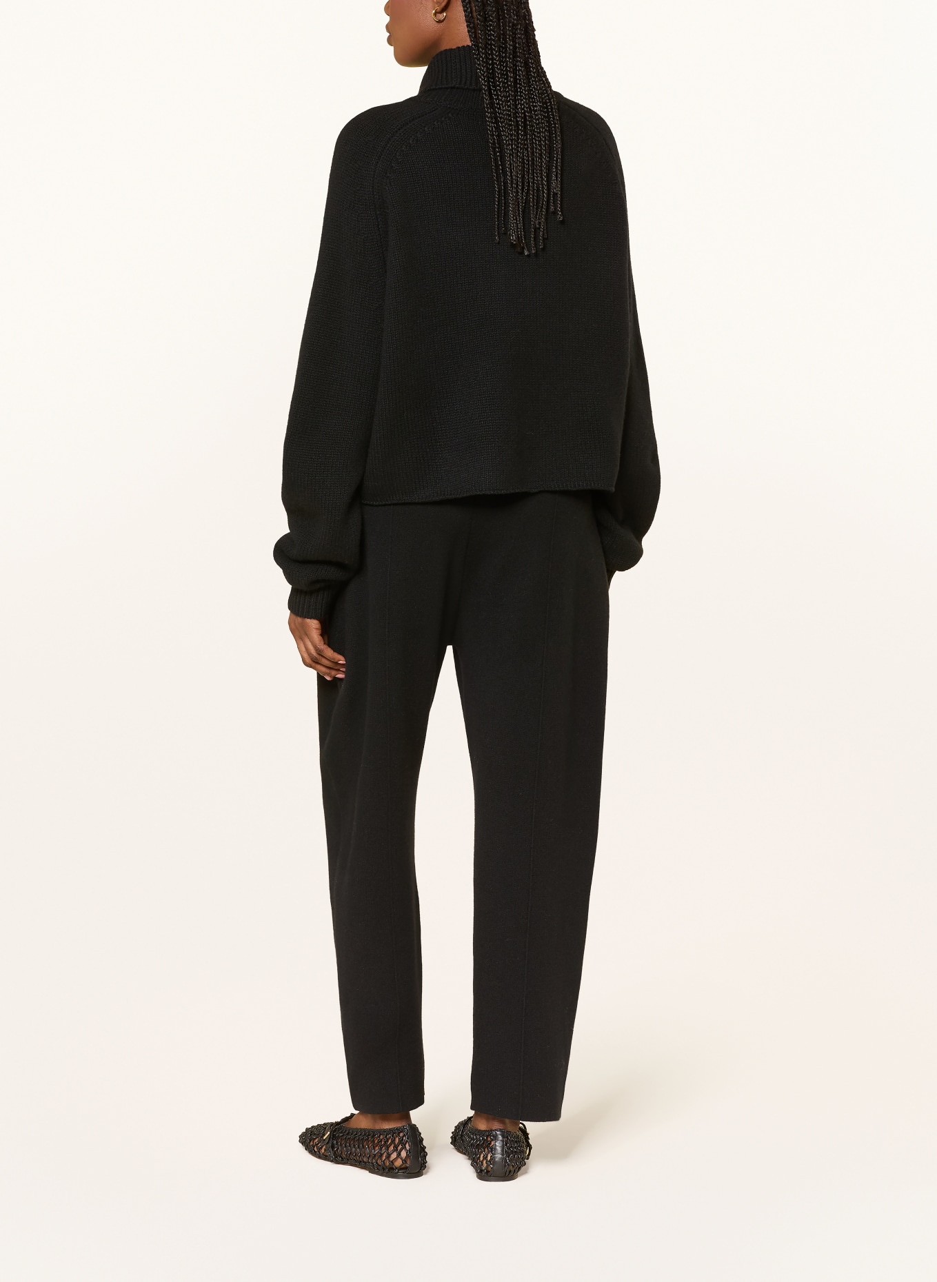 LISA YANG WRENDA cashmere knit pants: BLACK