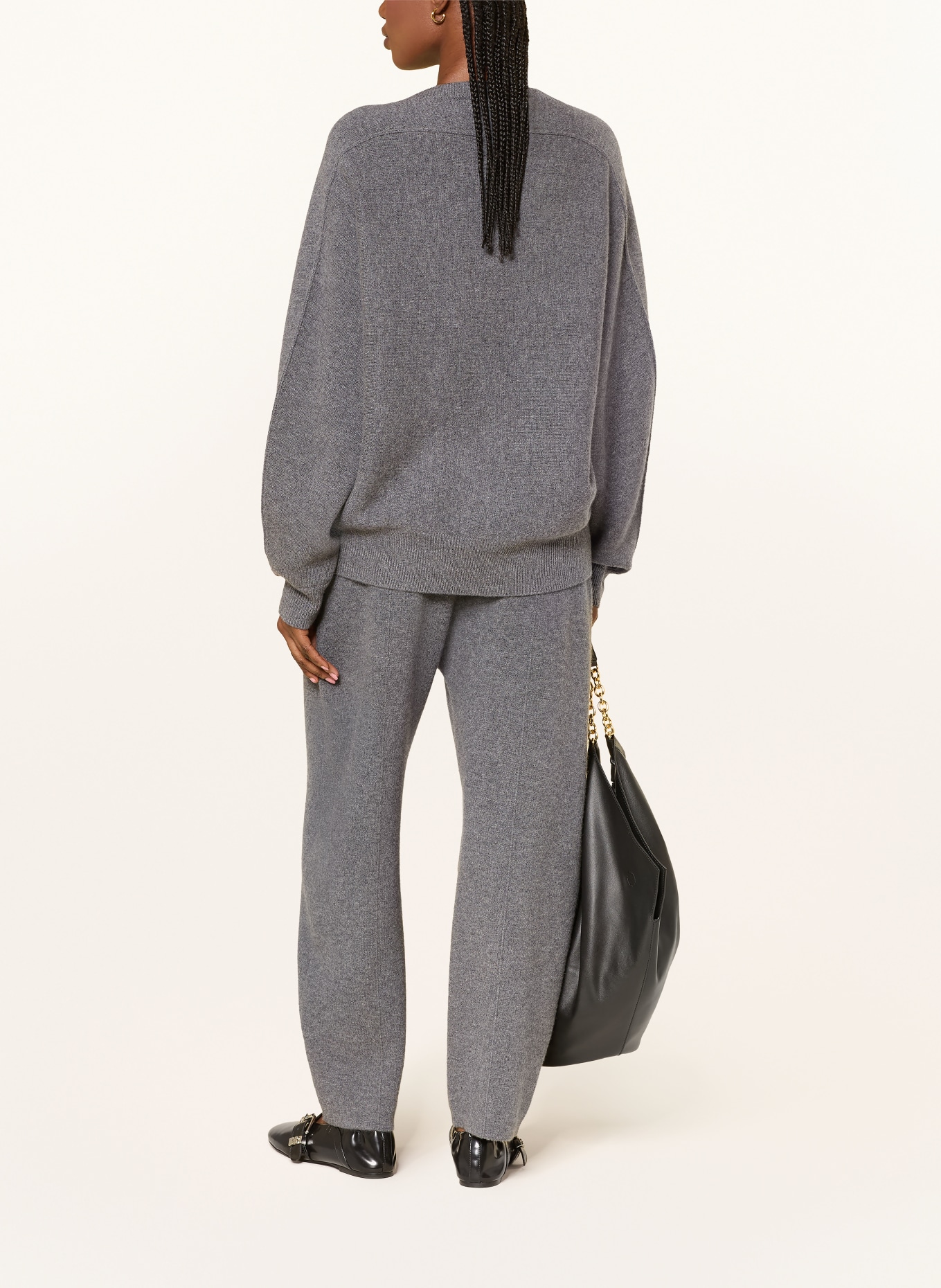 LISA YANG WRENDA cashmere knit pants: DARK GRAY