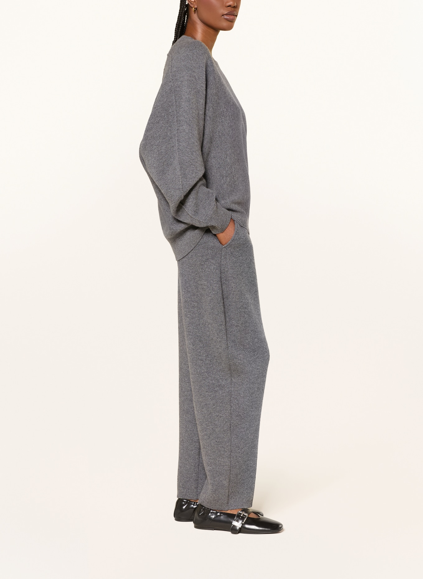LISA YANG WRENDA cashmere knit pants: DARK GRAY