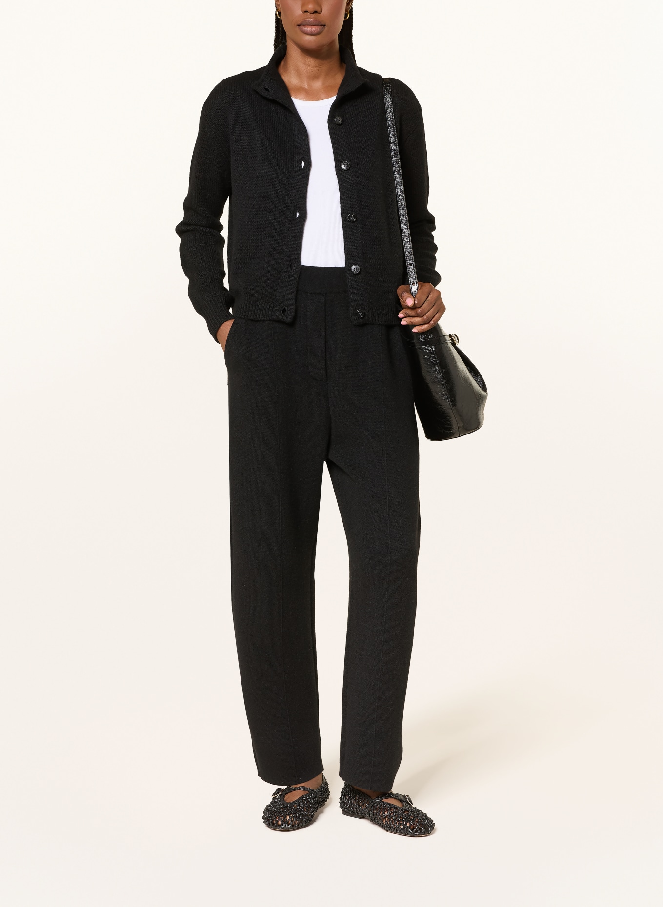 LISA YANG Strickjacke ZIRELLE aus Cashmere: SCHWARZ