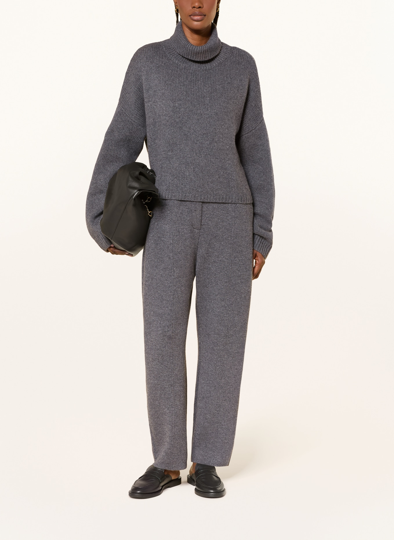 LISA YANG Rollkragenpullover ZERLINA aus Cashmere: DUNKELGRAU