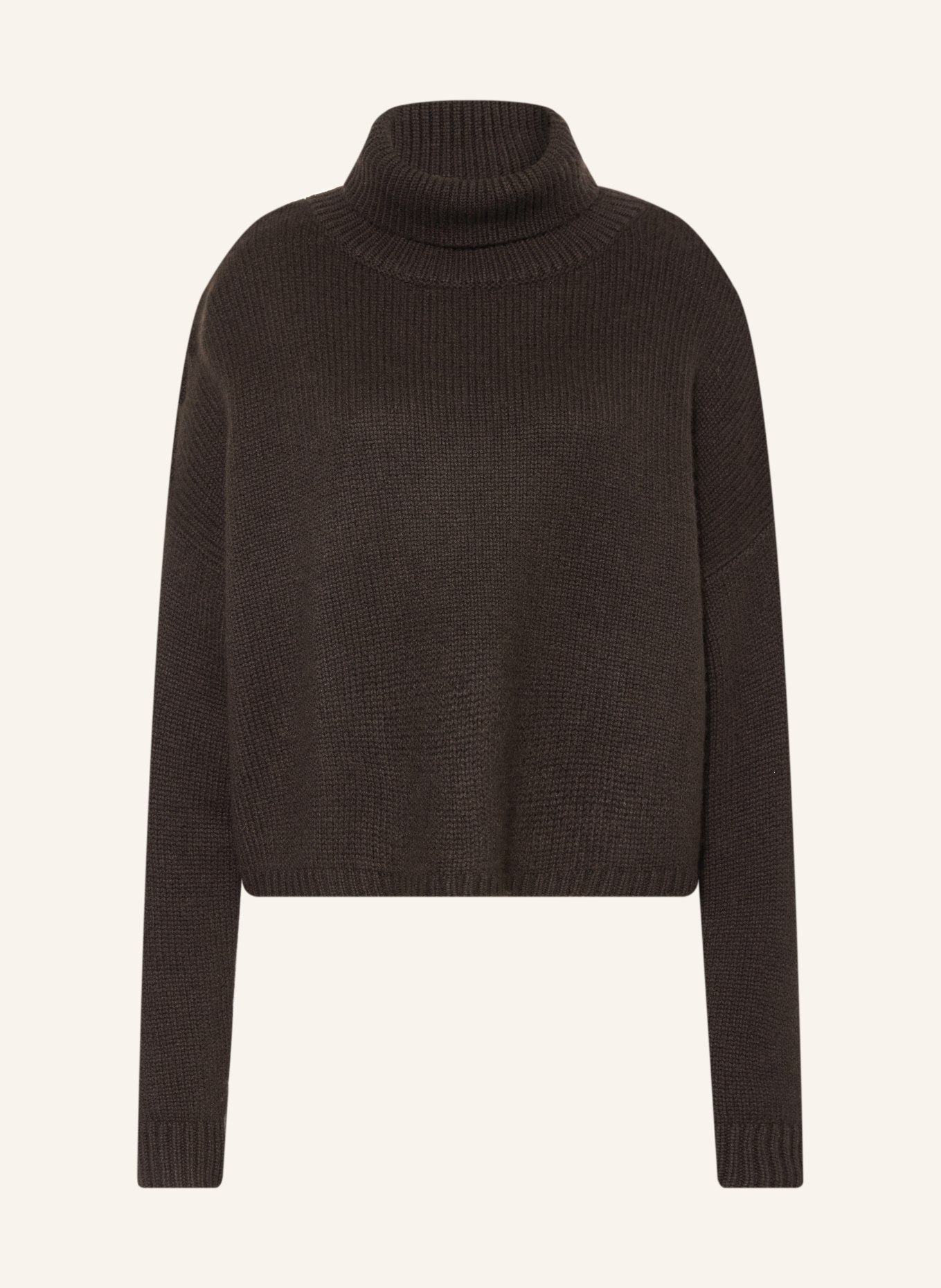 LISA YANG ZERLINA cashmere turtleneck sweater: DARK BROWN
