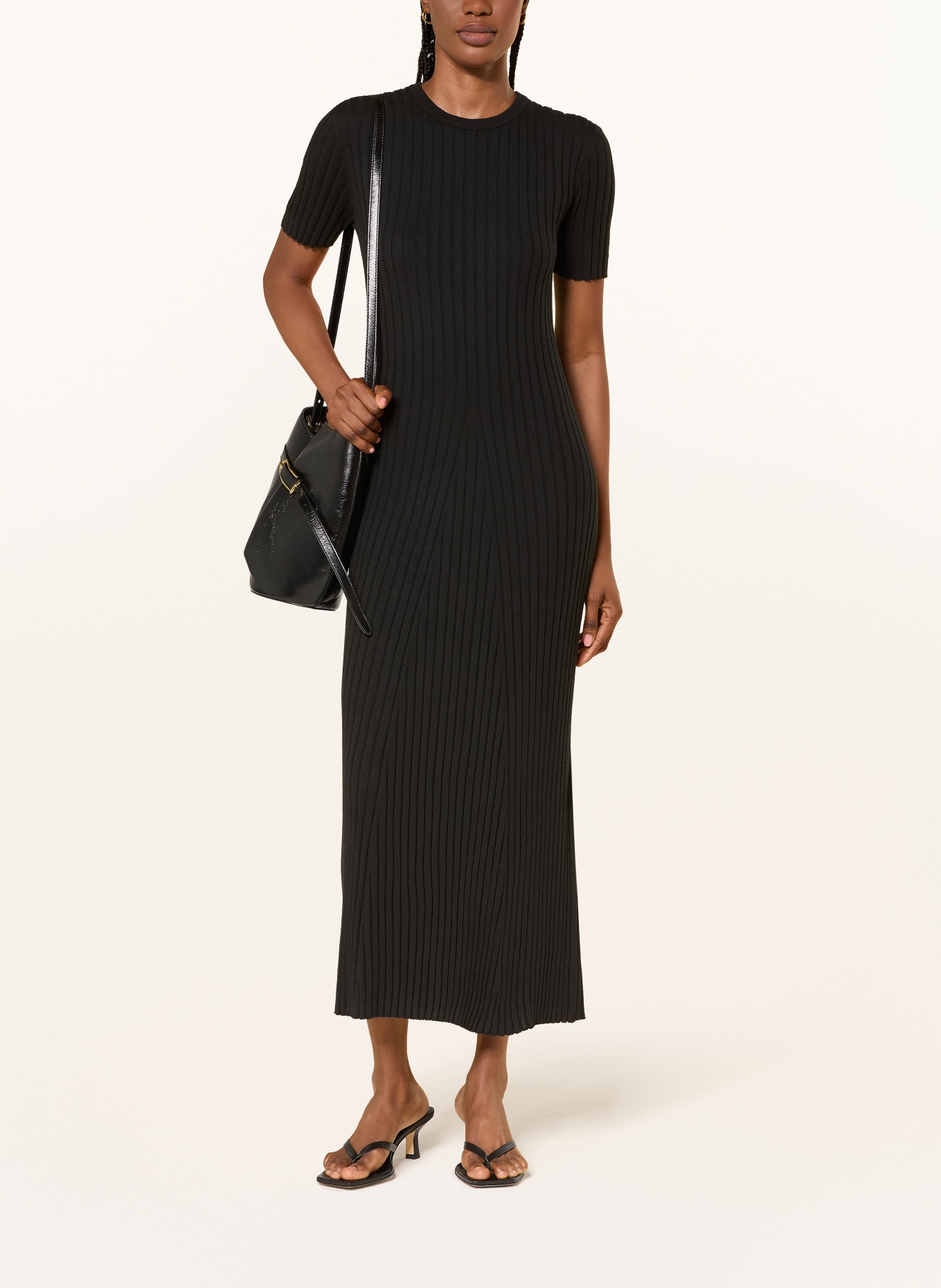 LISA YANG ISABELA knit dress with cashmere: BLACK