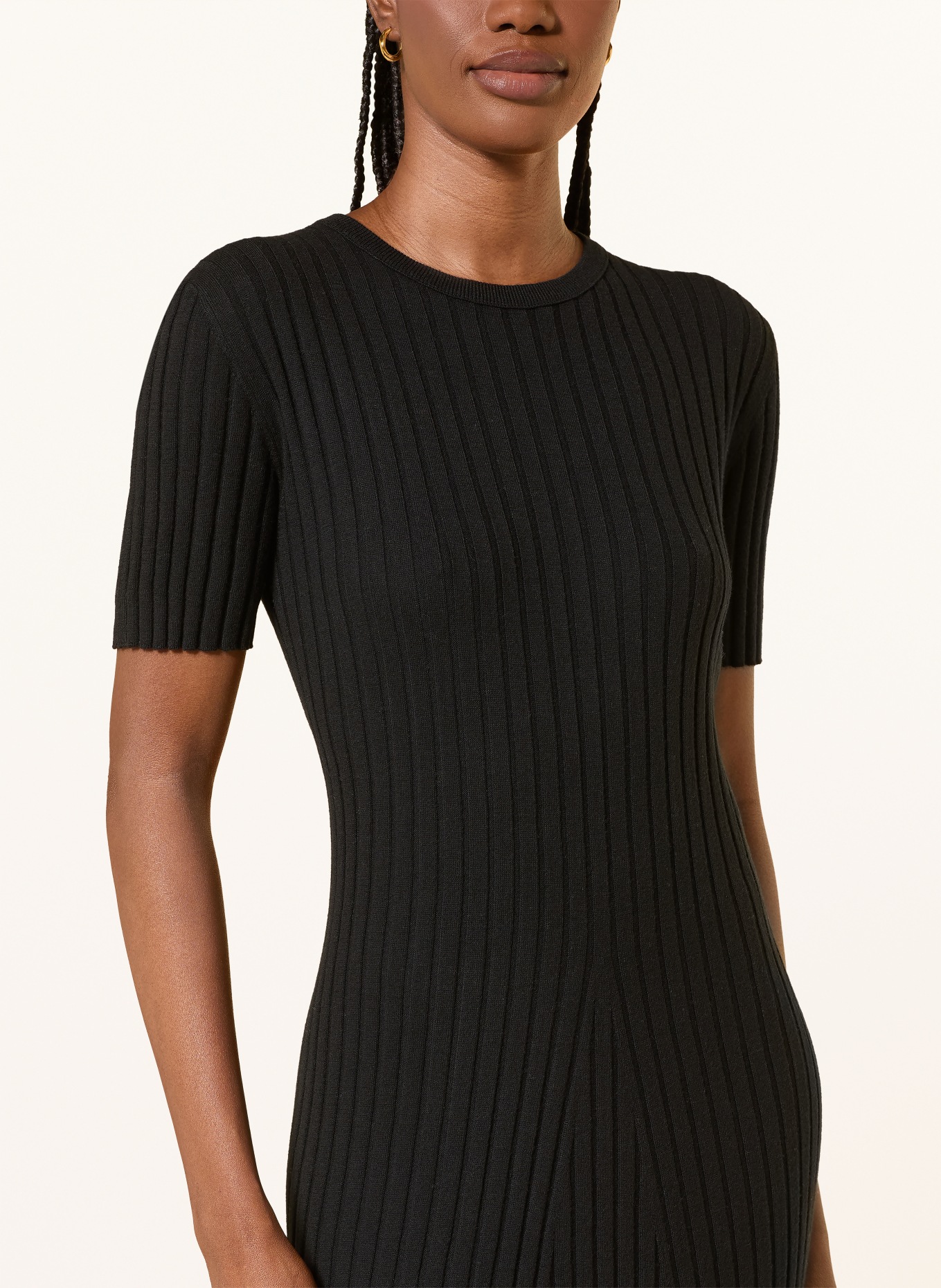 LISA YANG ISABELA knit dress with cashmere: BLACK