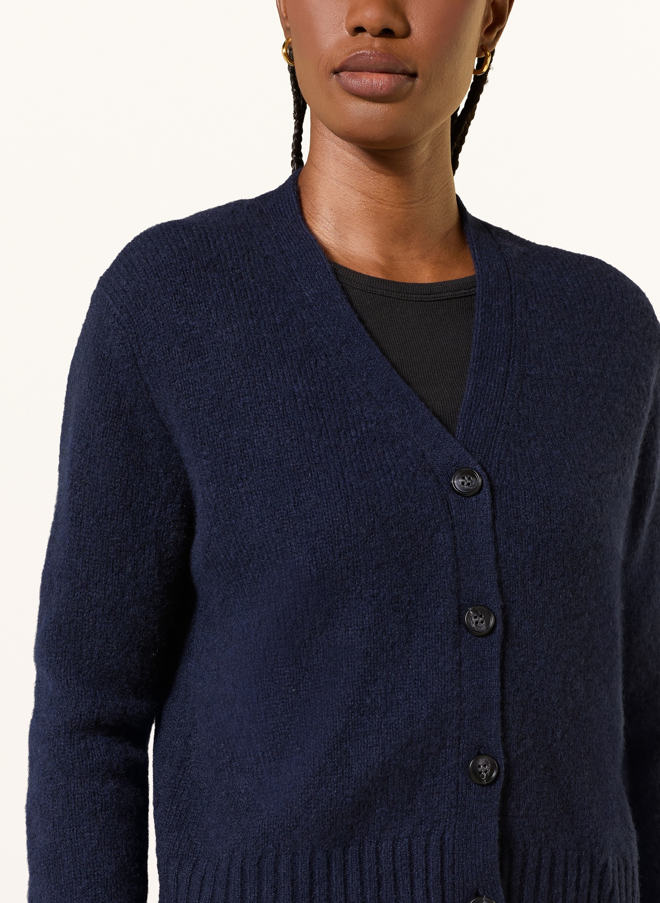LISA YANG MARIONETTE cardigan with cashmere: DARK BLUE