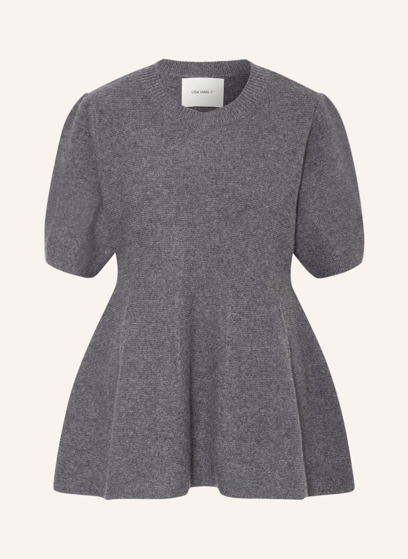LISA YANG Strickshirt MELLA aus Cashmere: DUNKELGRAU