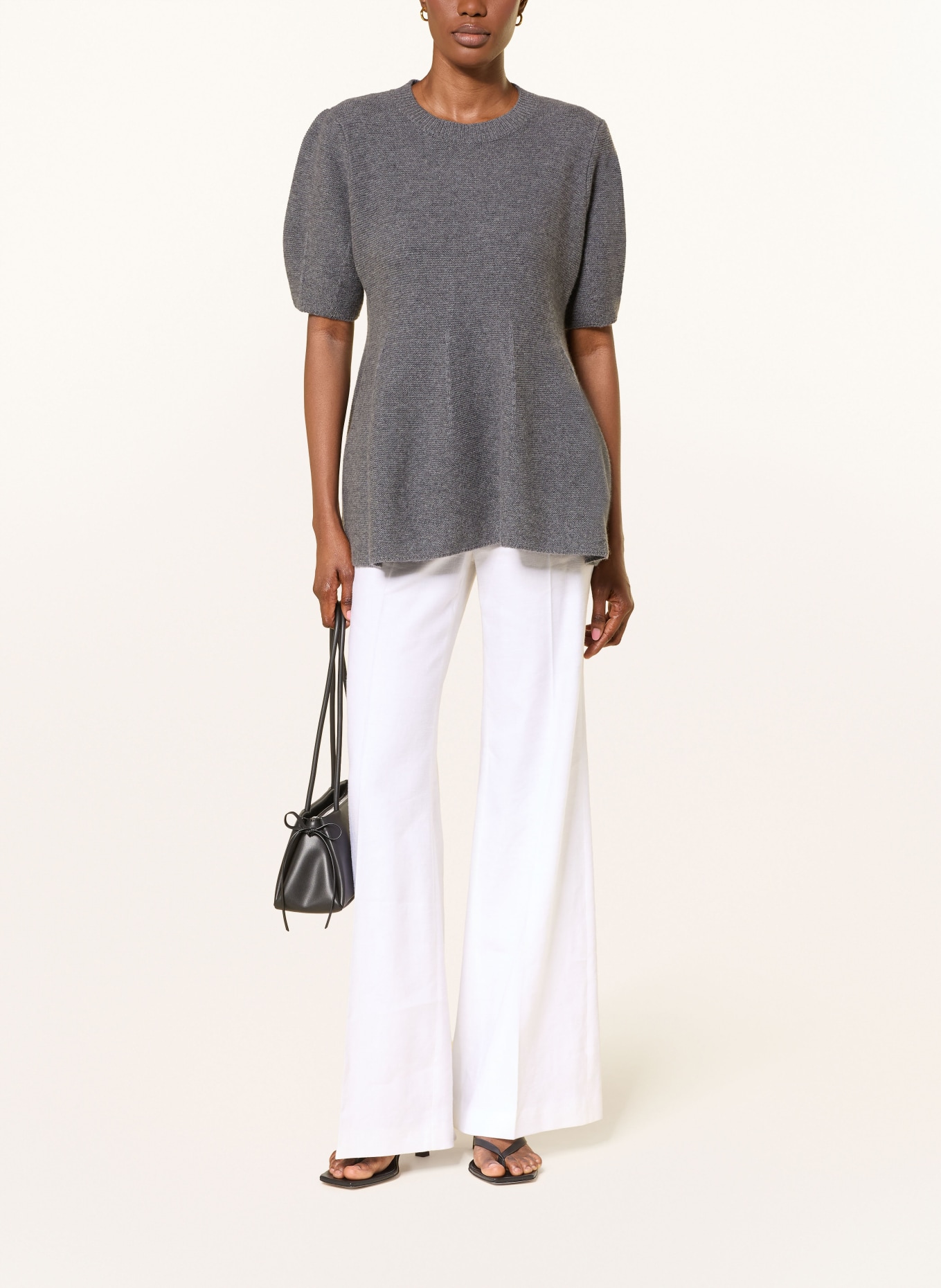 LISA YANG Strickshirt MELLA aus Cashmere: DUNKELGRAU