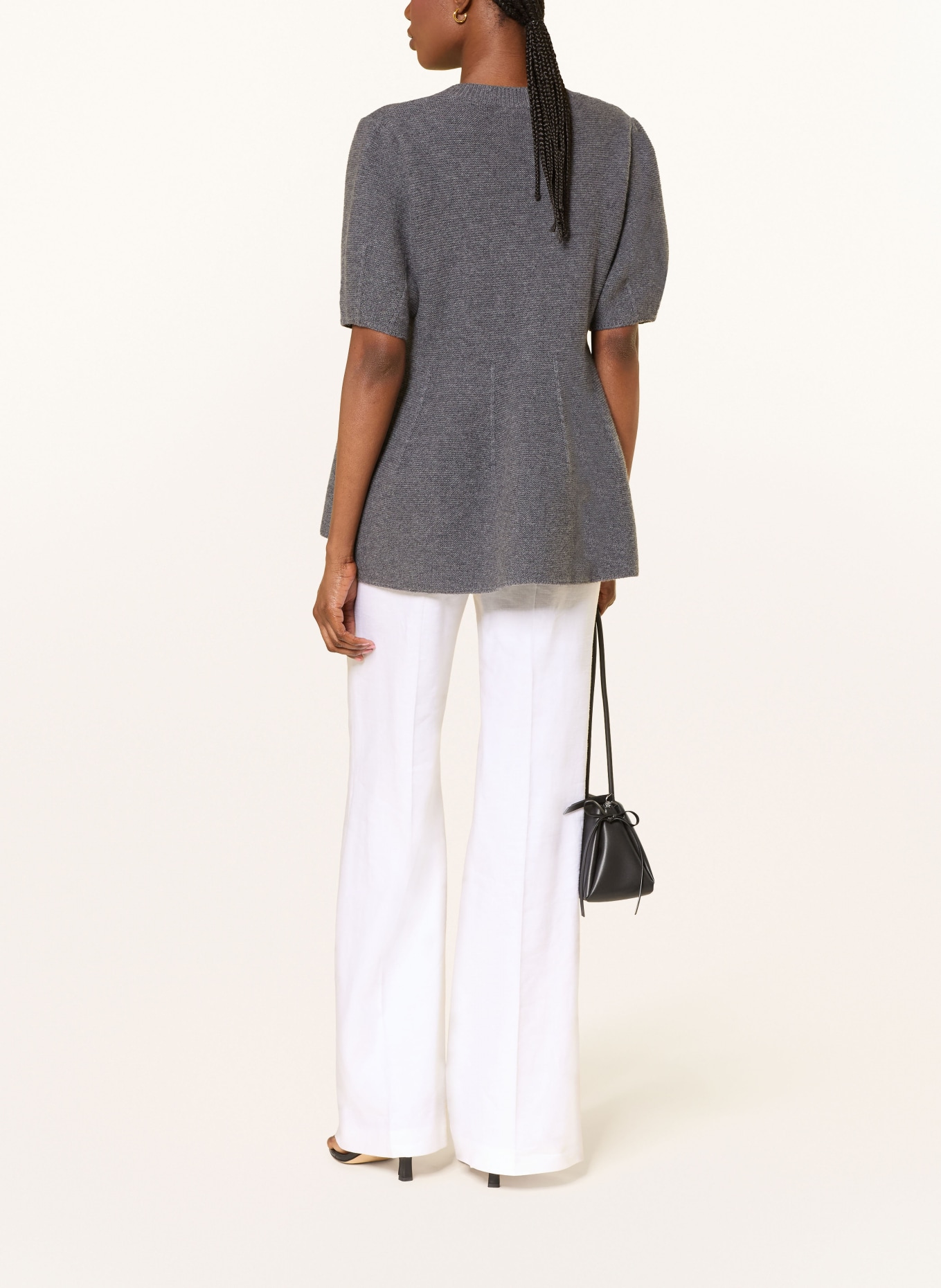 LISA YANG Strickshirt MELLA aus Cashmere: DUNKELGRAU
