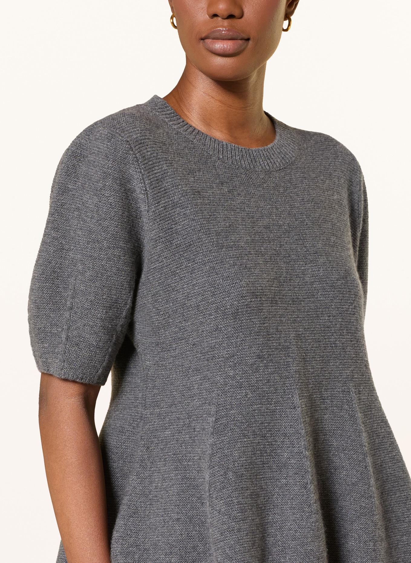 LISA YANG Strickshirt MELLA aus Cashmere: DUNKELGRAU