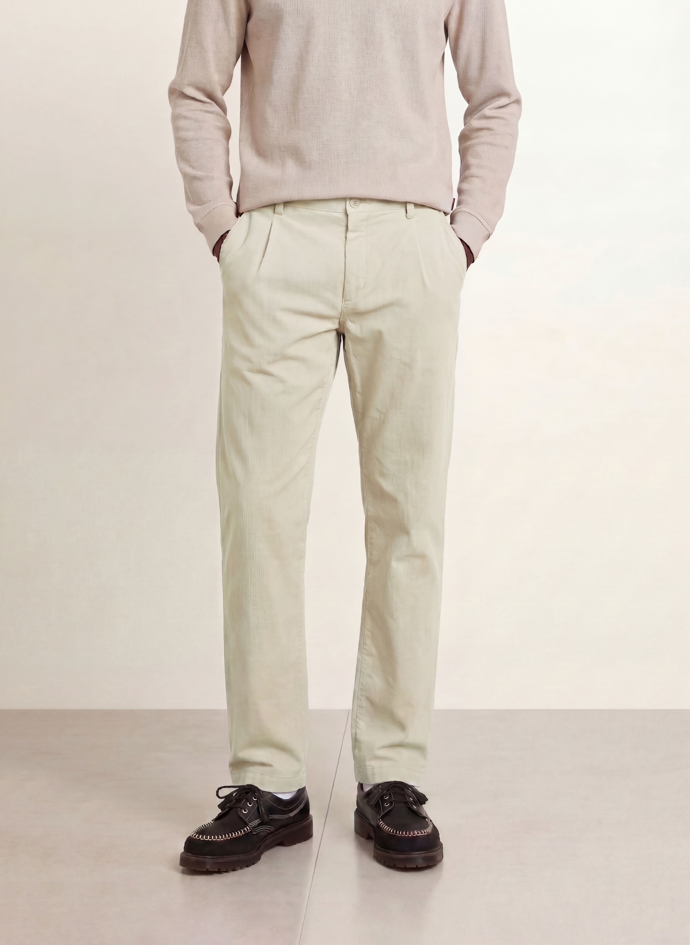 BOSS Corduroy Chinos, Tapered Fit: BEIGE