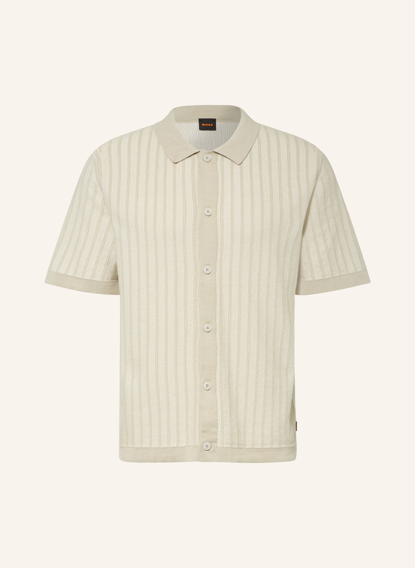 BOSS KODD Regular Fit Knit Shirt: BEIGE