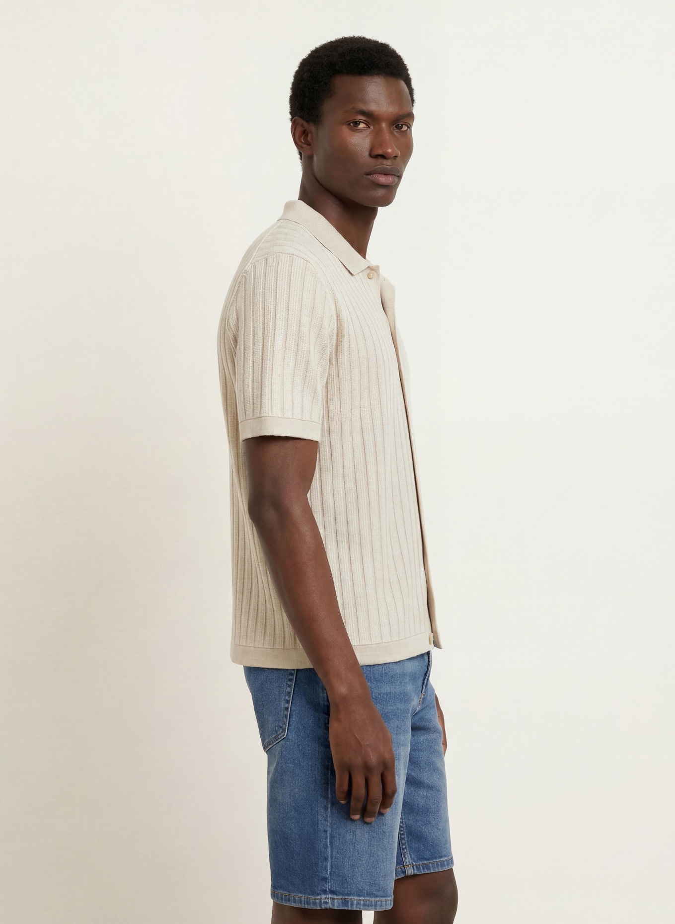BOSS KODD Regular Fit Knit Shirt: BEIGE