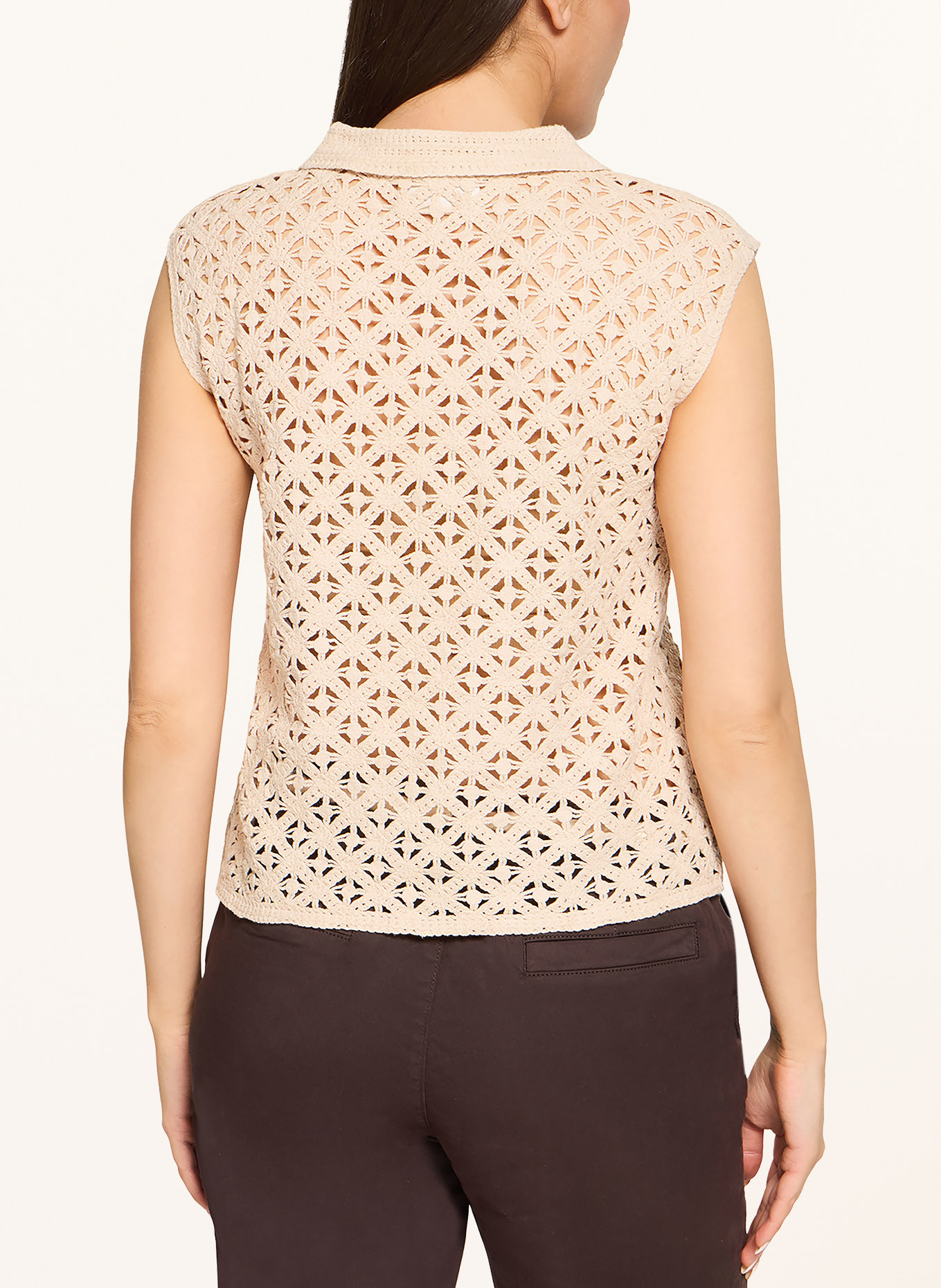 CARTOON Top au crochet avec paillettes: BEIGE