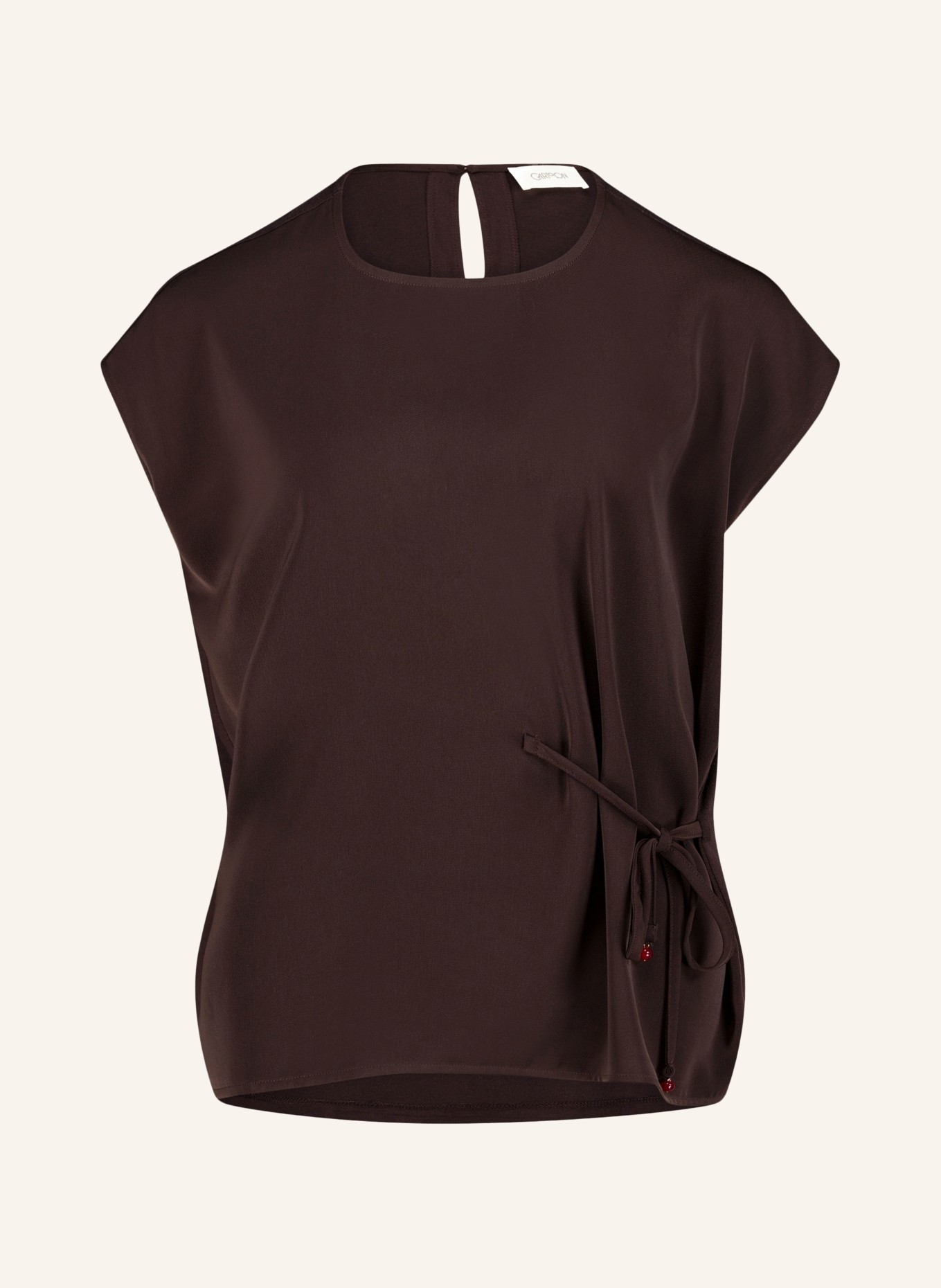CARTOON Blusenshirt im Materialmix: DUNKELBRAUN