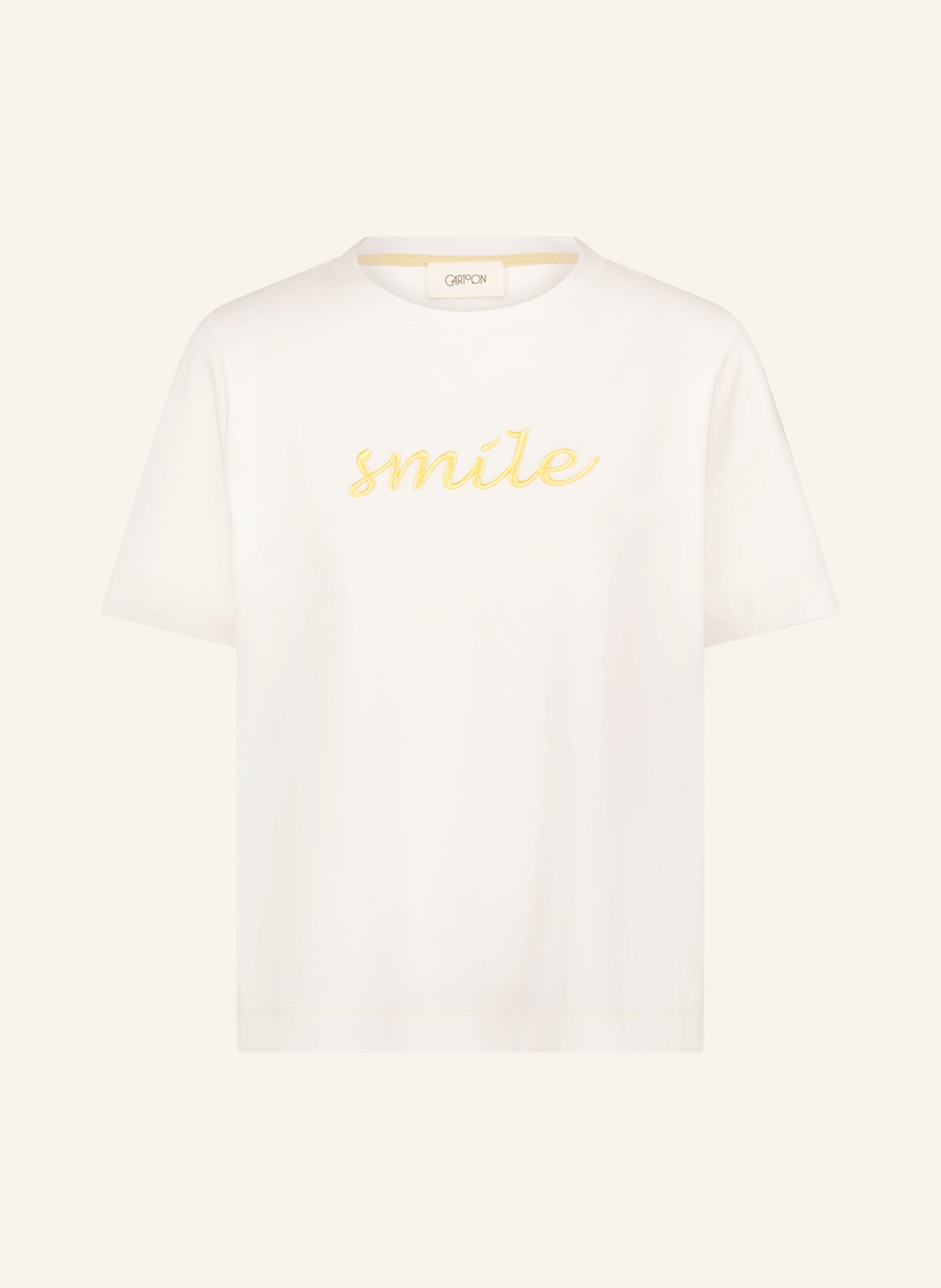 CARTOON T-Shirt: CREME / GOLD