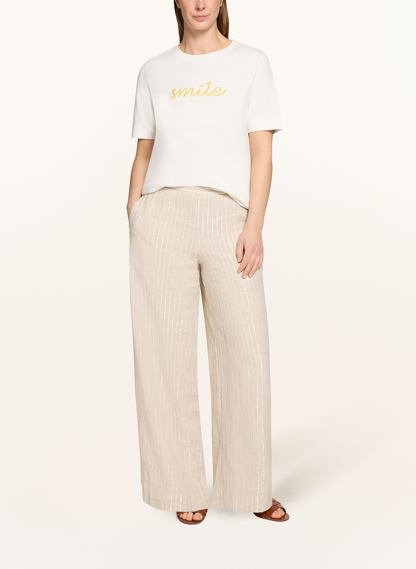 CARTOON T-Shirt: CREME / GOLD