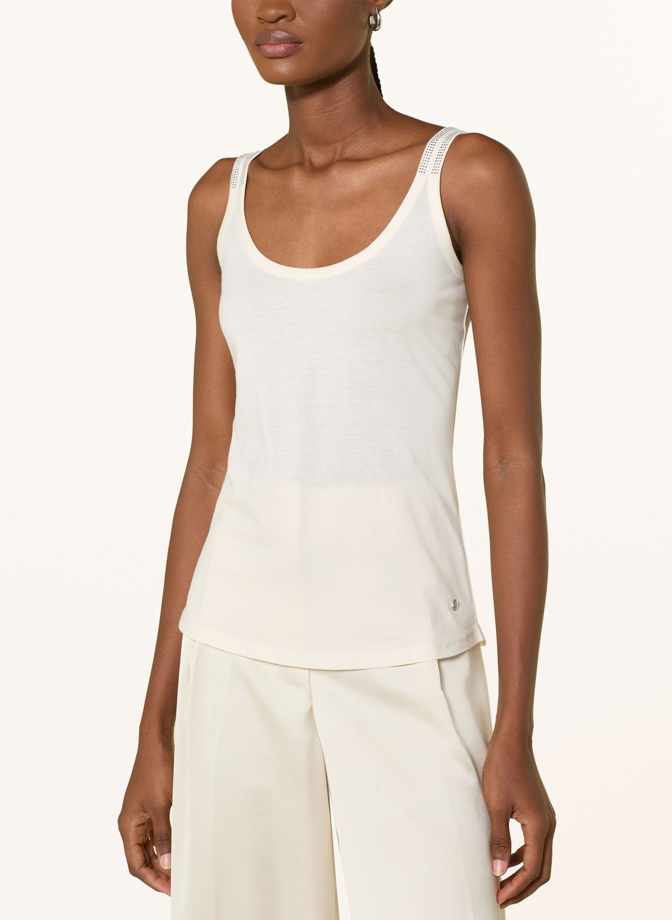 monari Top mit Schmucksteinen: CREME