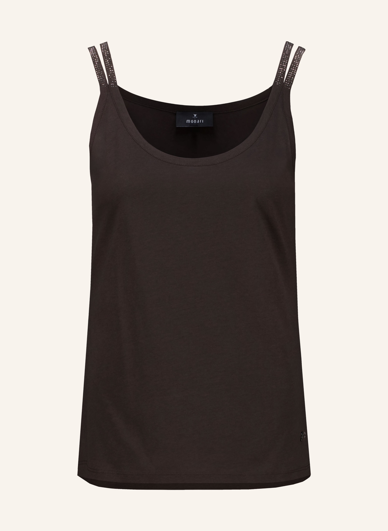 monari Top with gemstones: DARK BROWN