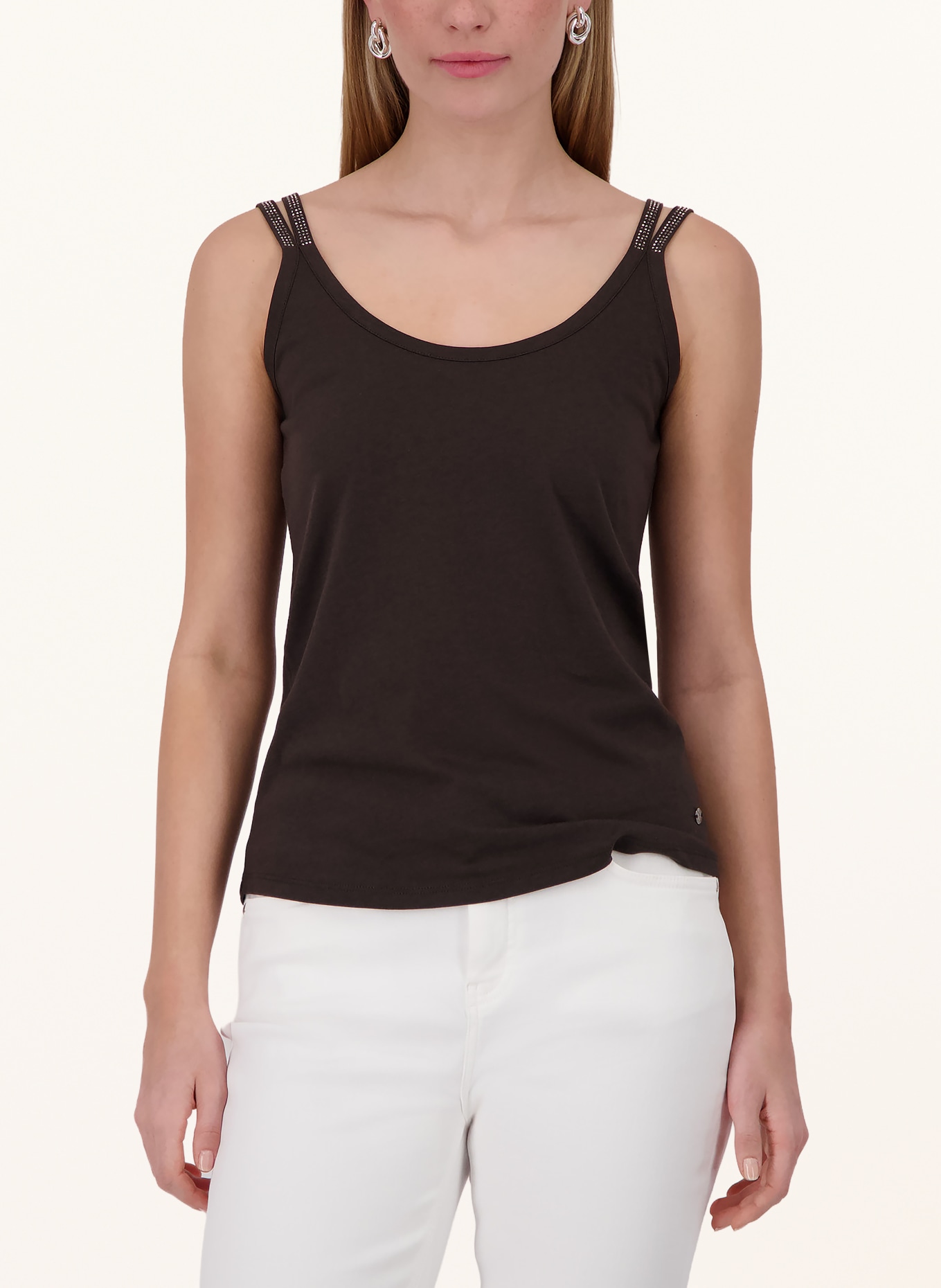 monari Top with gemstones: DARK BROWN