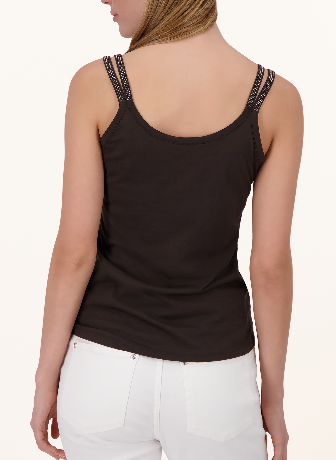 monari Top with gemstones: DARK BROWN