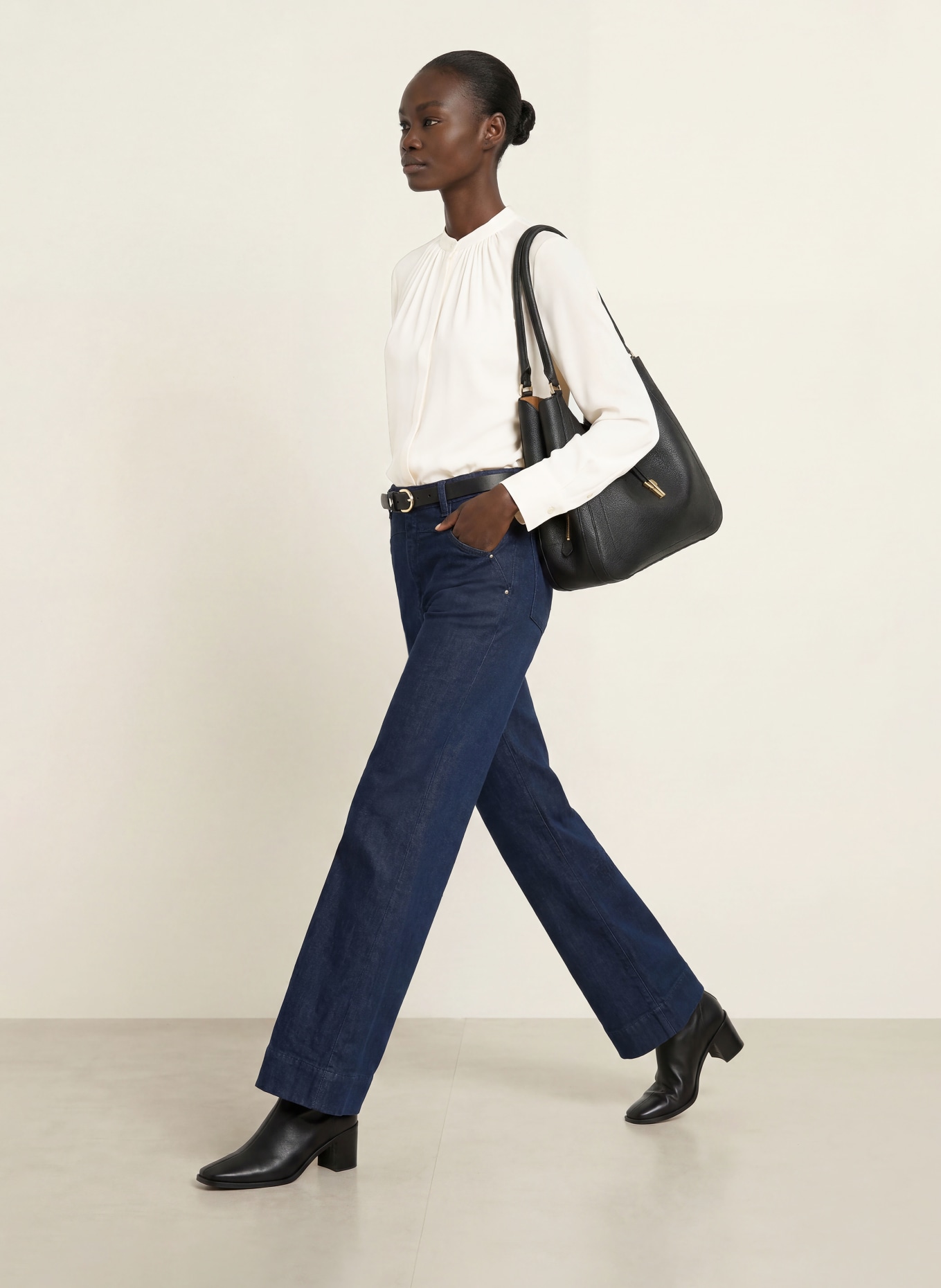 BOSS Blouse BANORAH avec de la soie: ÉCRU