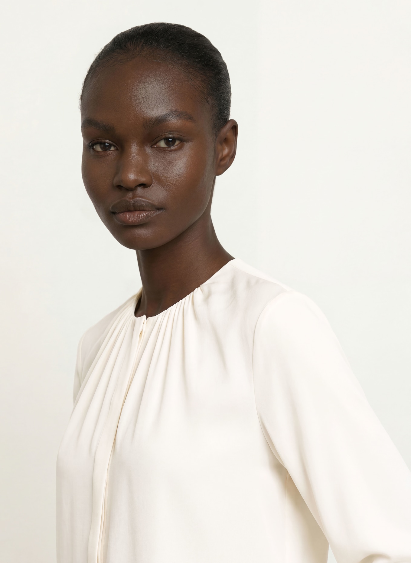 BOSS Blouse BANORAH avec de la soie: ÉCRU