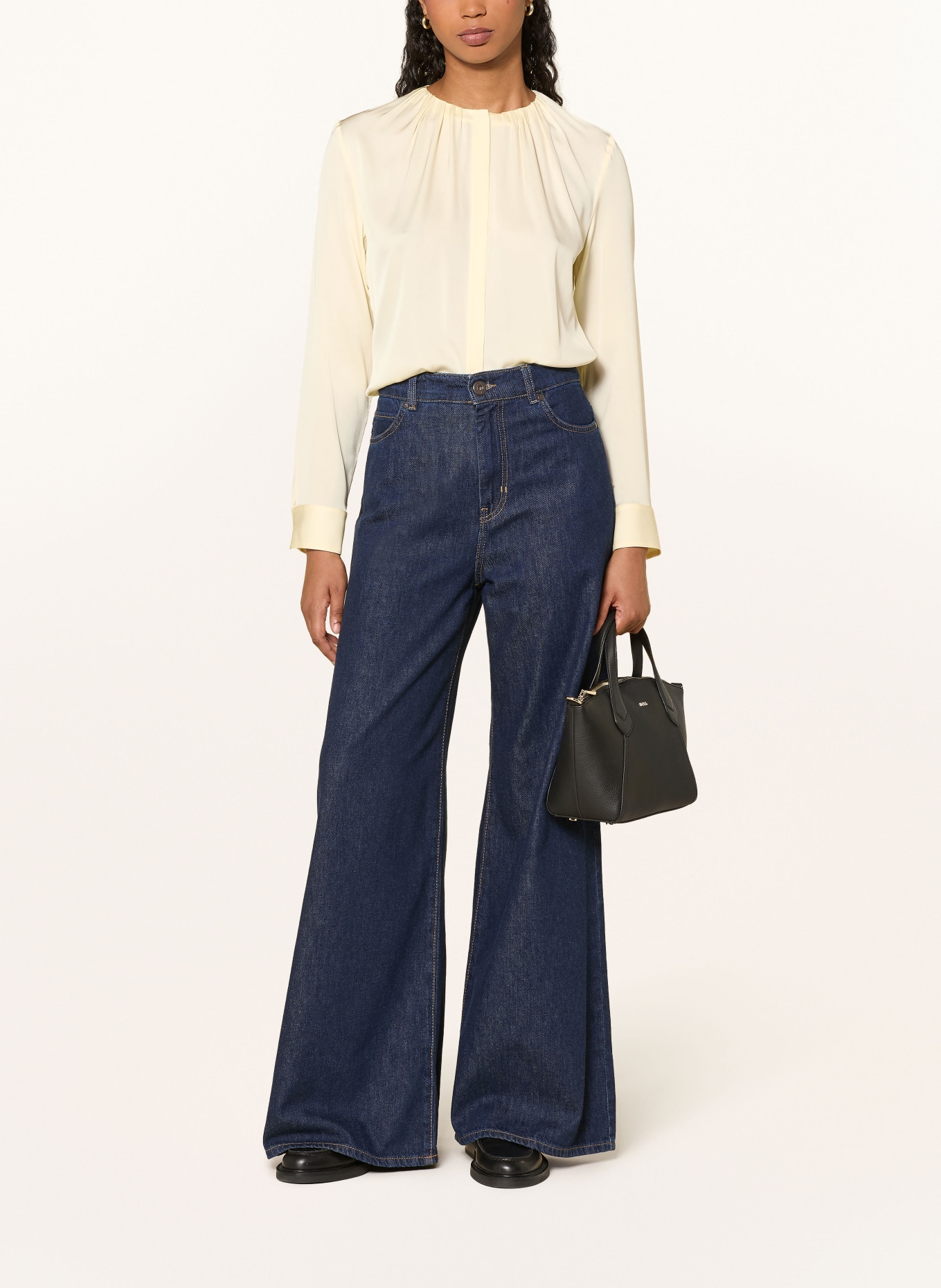 BOSS Blouse BANORAH avec de la soie: BEIGE