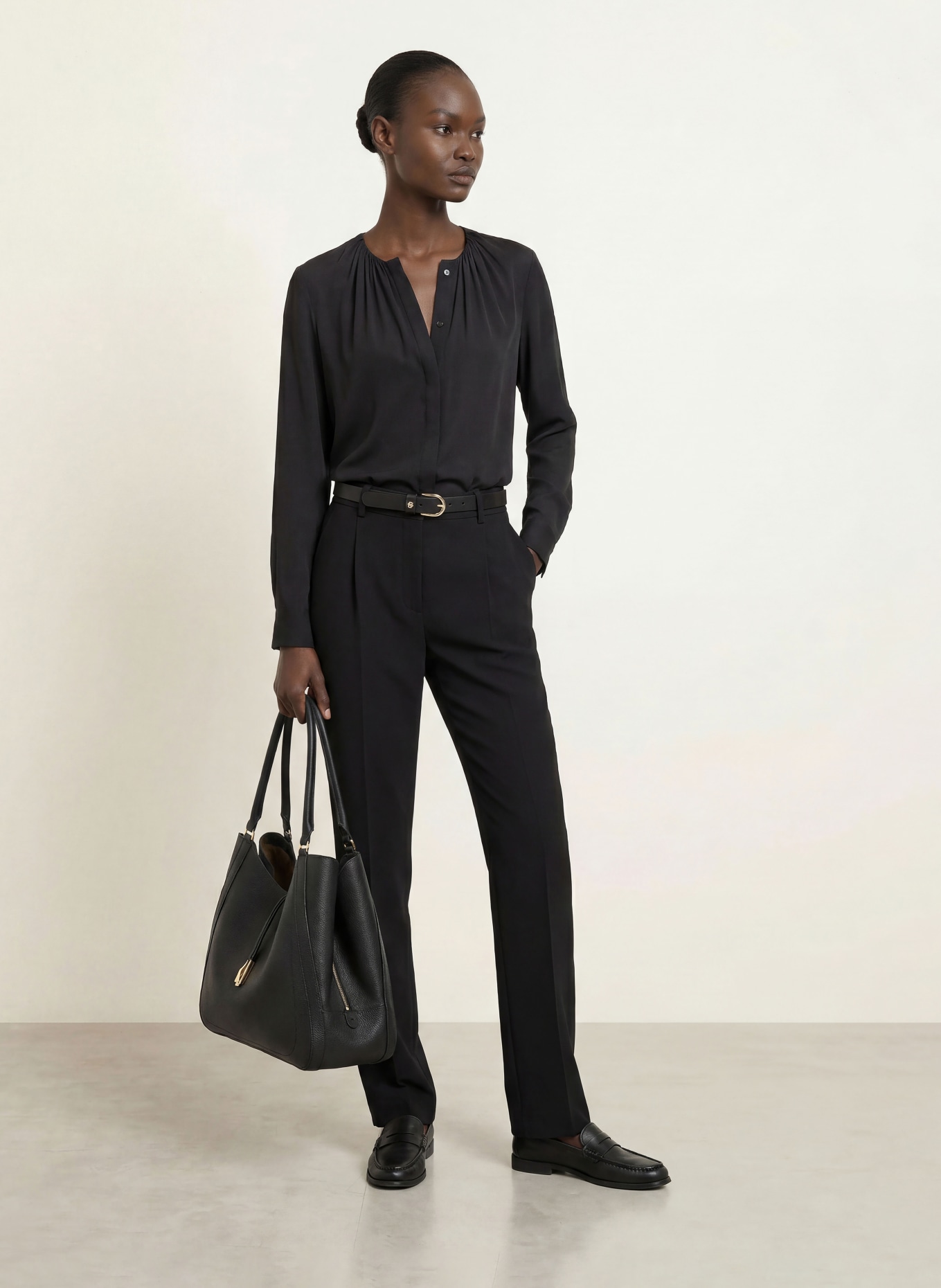 BOSS BANORAH Blouse with Silk: BLACK