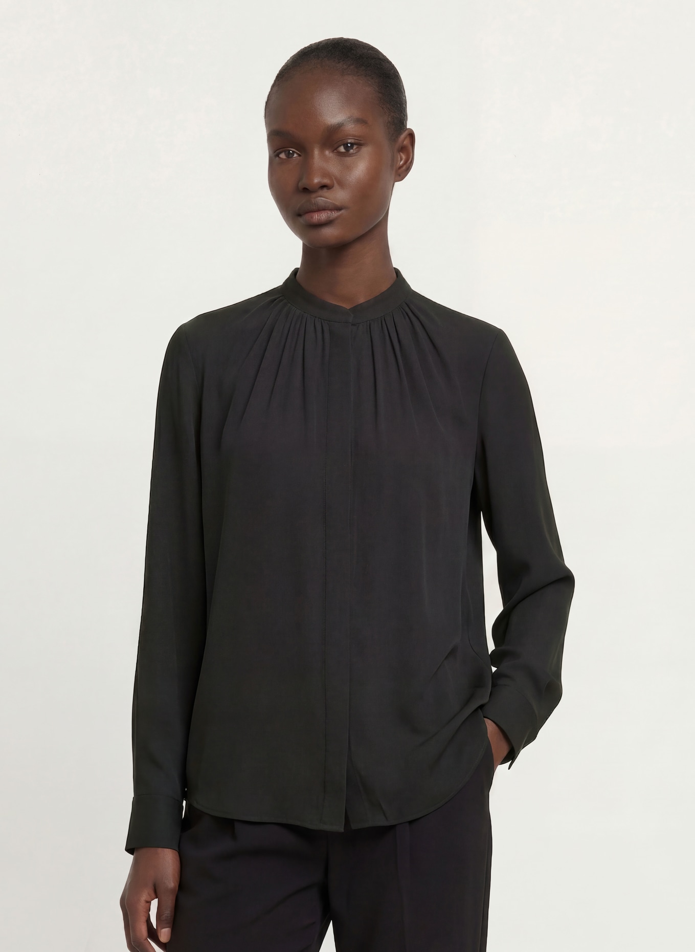 BOSS BANORAH Blouse with Silk: BLACK