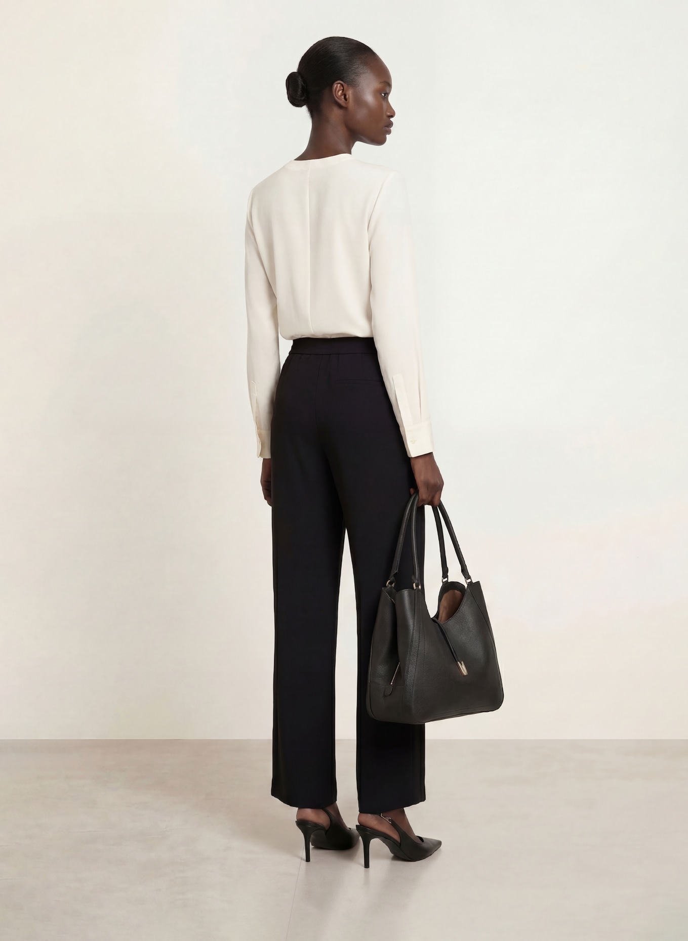 BOSS Marlene-broek TIANAH: ZWART