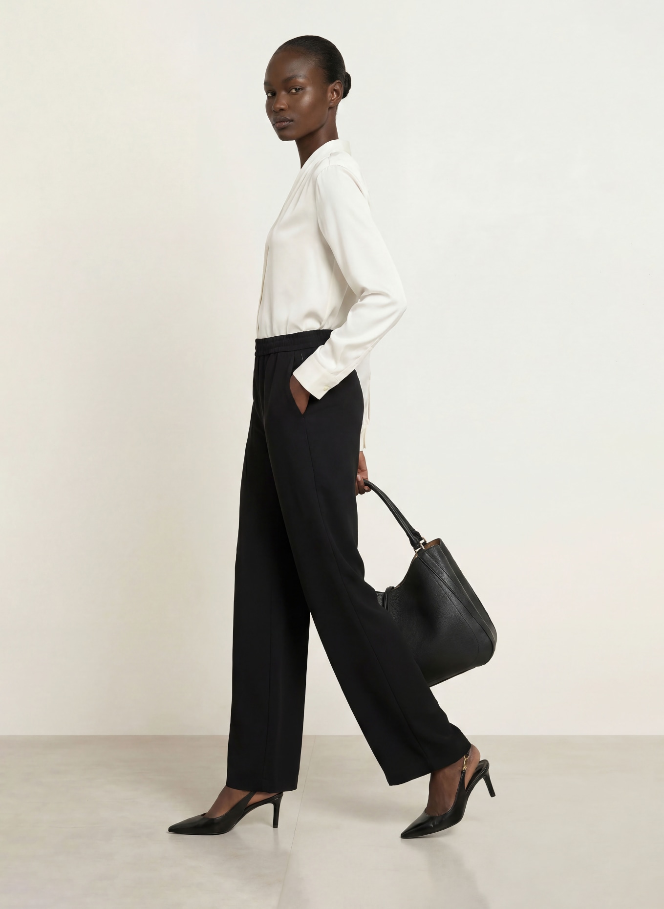 BOSS Marlene-broek TIANAH: ZWART